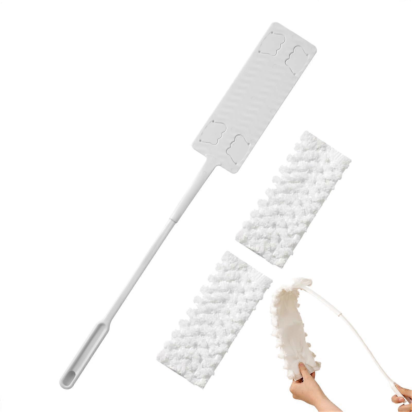 Dusters for Cleaning with Retractable Crevice Brush, Extendable Pole, 2 Washable Microfiber Cloths for Reaching Under Furniture and Appliances