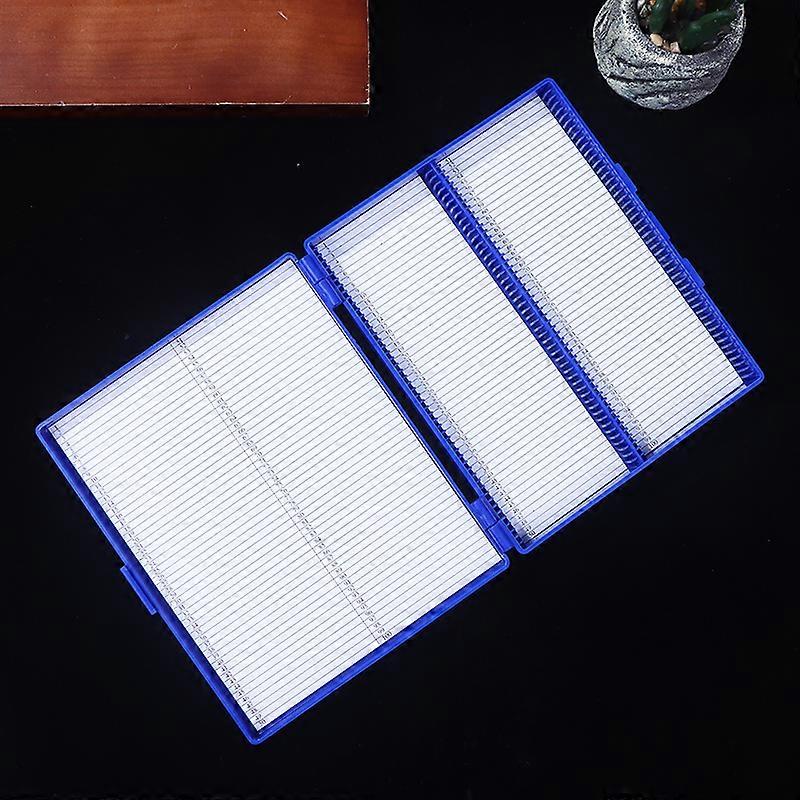4 Colors Plastic Rectangle Hold 100 Microslide Slide Microscope Box Laboratory Supplies Material Teaching