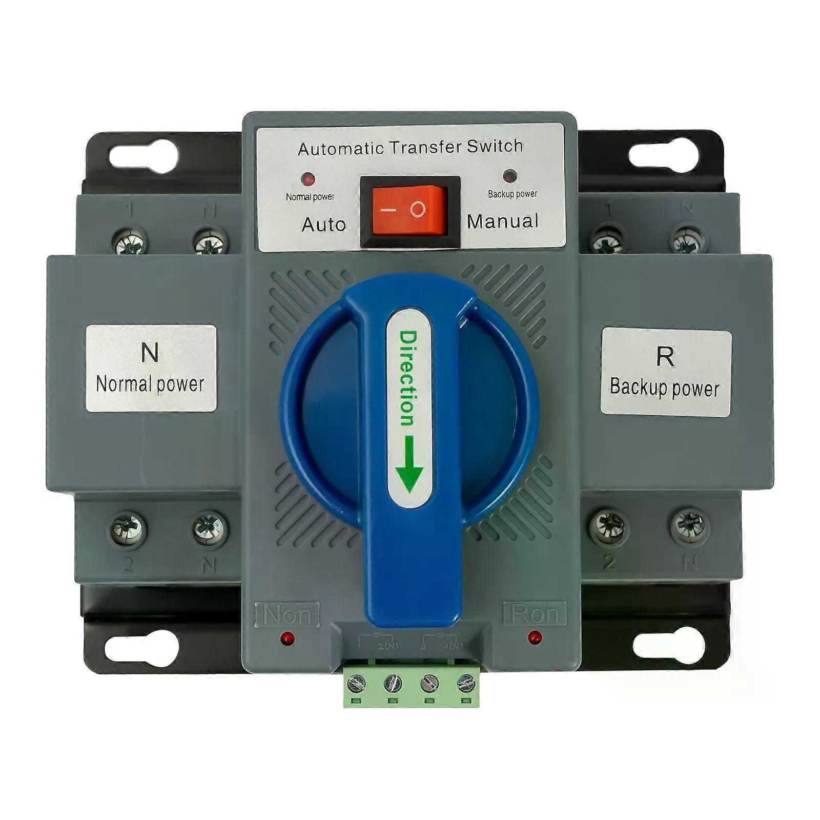 2P 63A ATS Dual Power Automatic Transfer Switch for Generator Changeover Switch 110V GCQ2-63/2