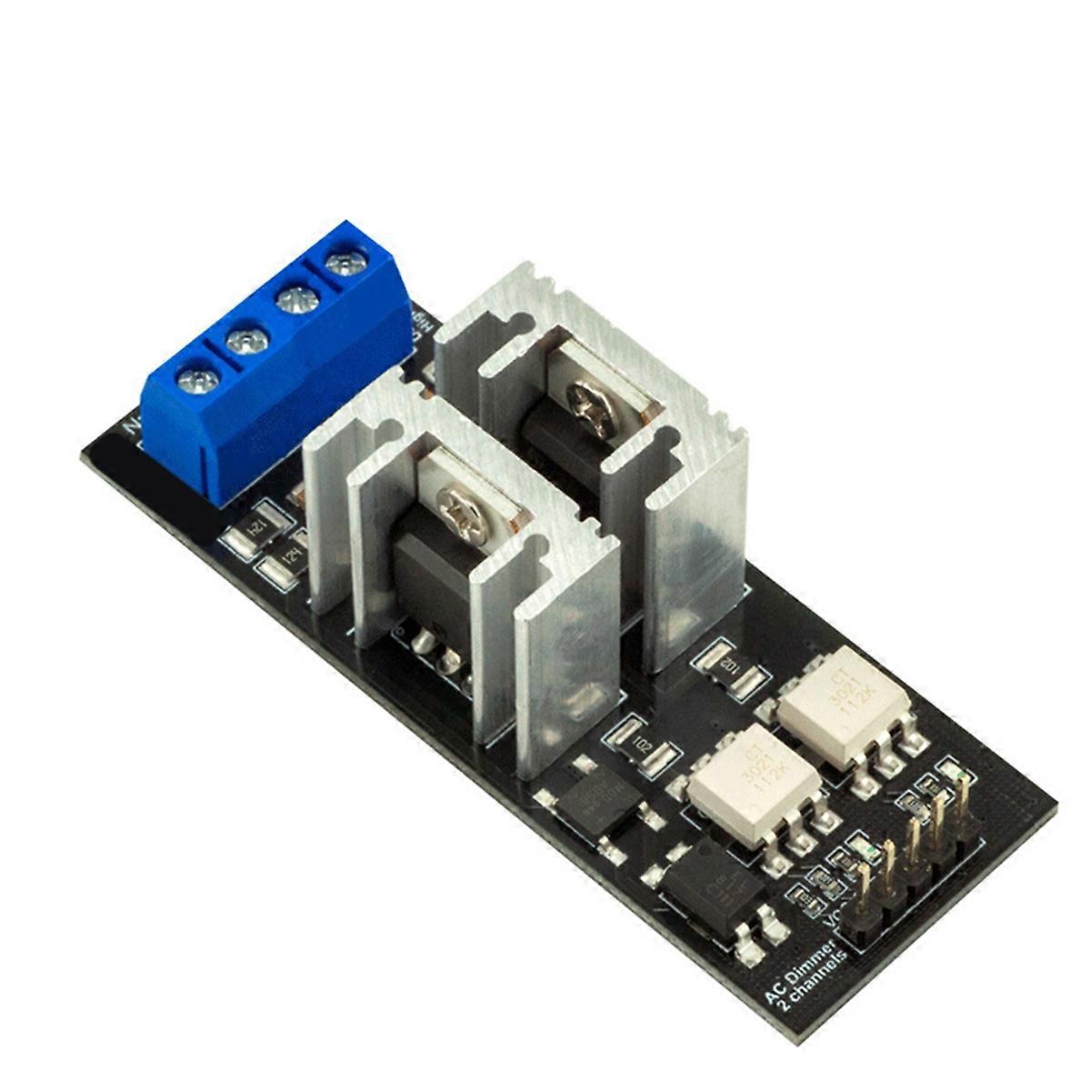 AC Light Dimmer Module 2 Channel 3.3V/5V Logic AC 50/60H 220V/110V Light Dimmer Module for Lamps Elements Fans Pumps