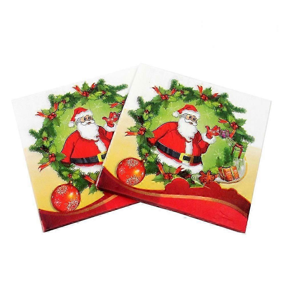 Večeře Ubrousky Papír Bezpečné Použití Vánoční Tištěné Multi Color 33x33cm Party Dekorace 100ks