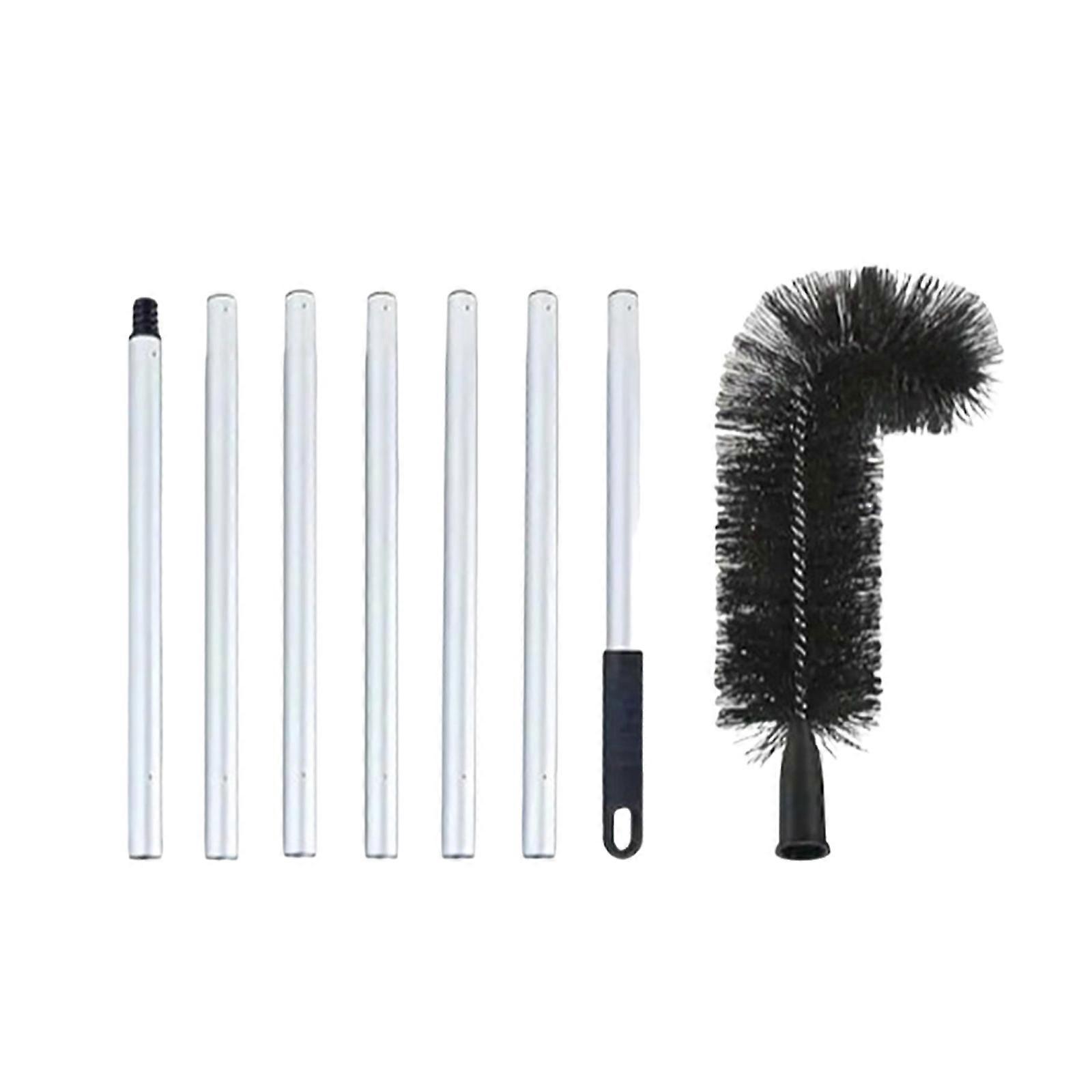 Adjustable Gutter Brush Set with Extension Rod For Efficient Leaf Removal And Clog Prevention In Gutters And Roofs Use Multicolor