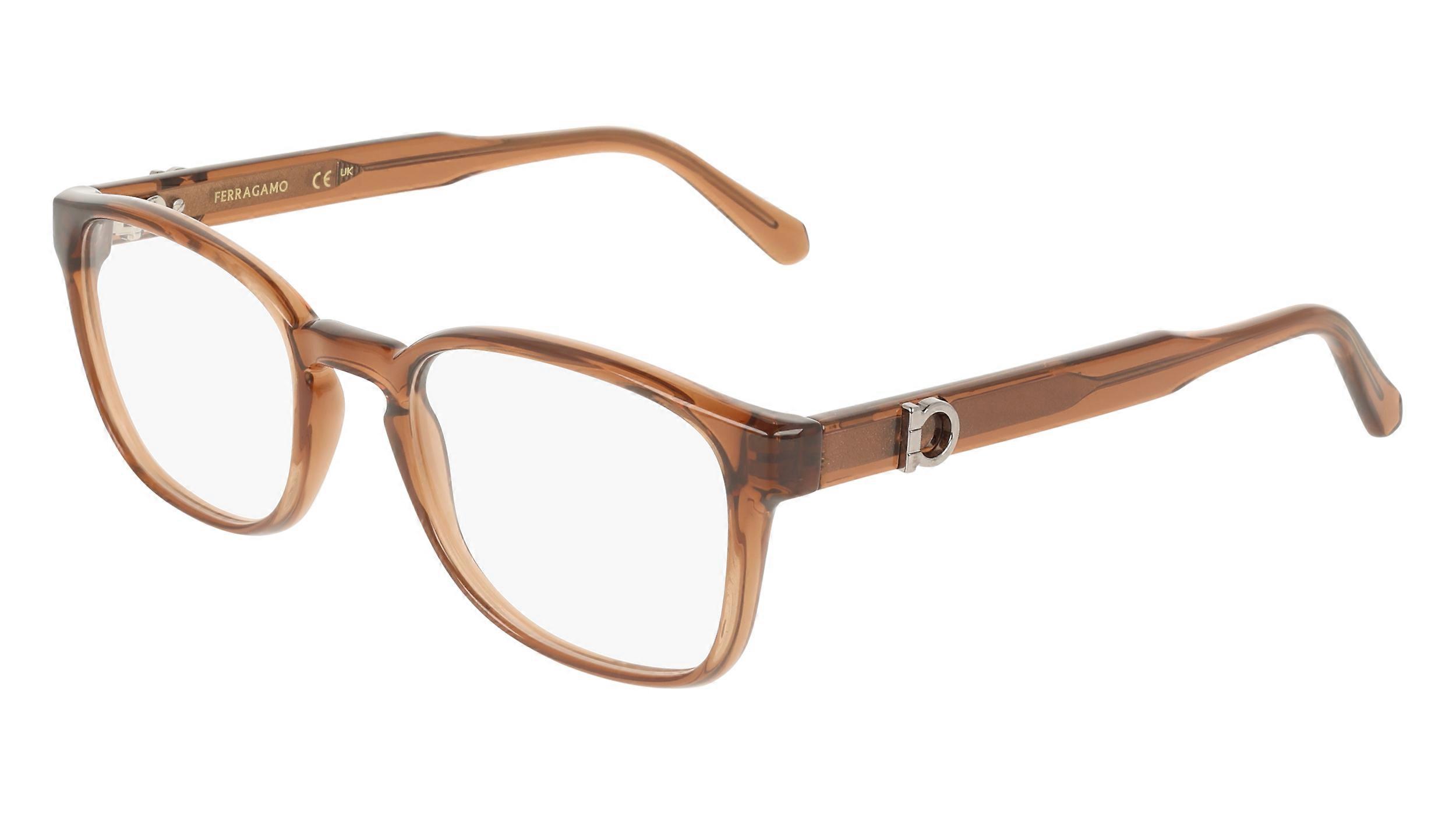 Eyewear Frames FERRAGAMO SF3027E 232 TRANSPARENT BROWN 52/20/145 MALE