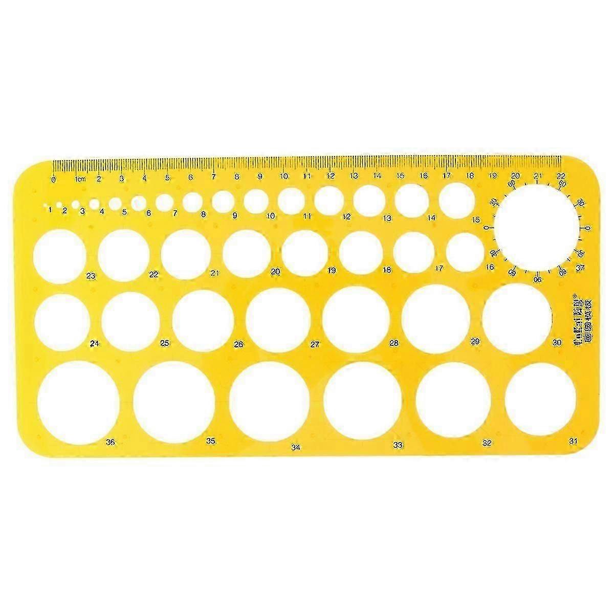Circle Drawing Template Plastic Draft Ruler Measuring Geometric Ruler for School Office Supplies (Orange)