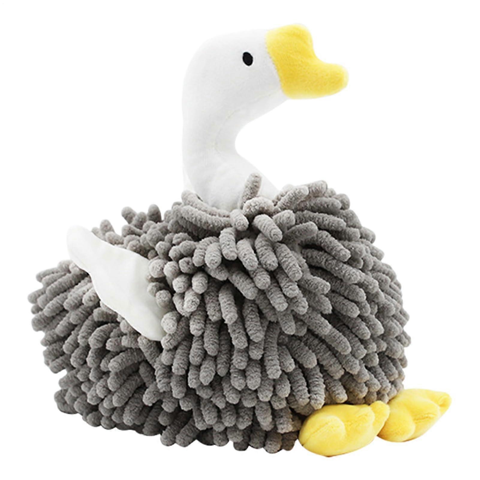 Hand Towels Swan-Shaped Fuzzy Ball Hand Towel, Absorbent Plush Drying Pouffe, Grey Swan Drying Towel
