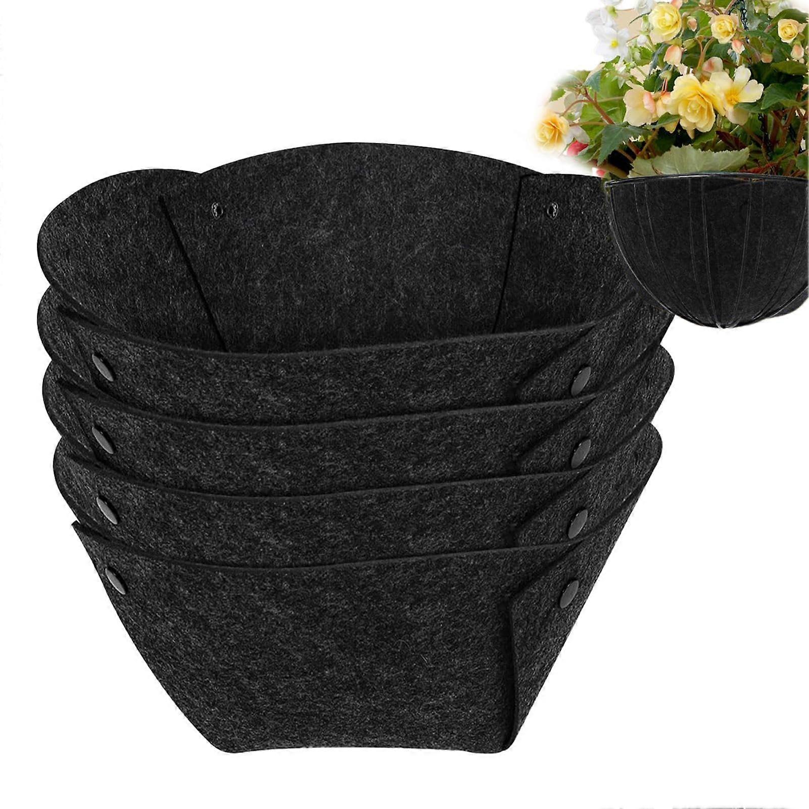 Round Fabric Planter Basket Liner 14-Inch Felt Hanging Basket Liners Coco Fiber Replacement Liner