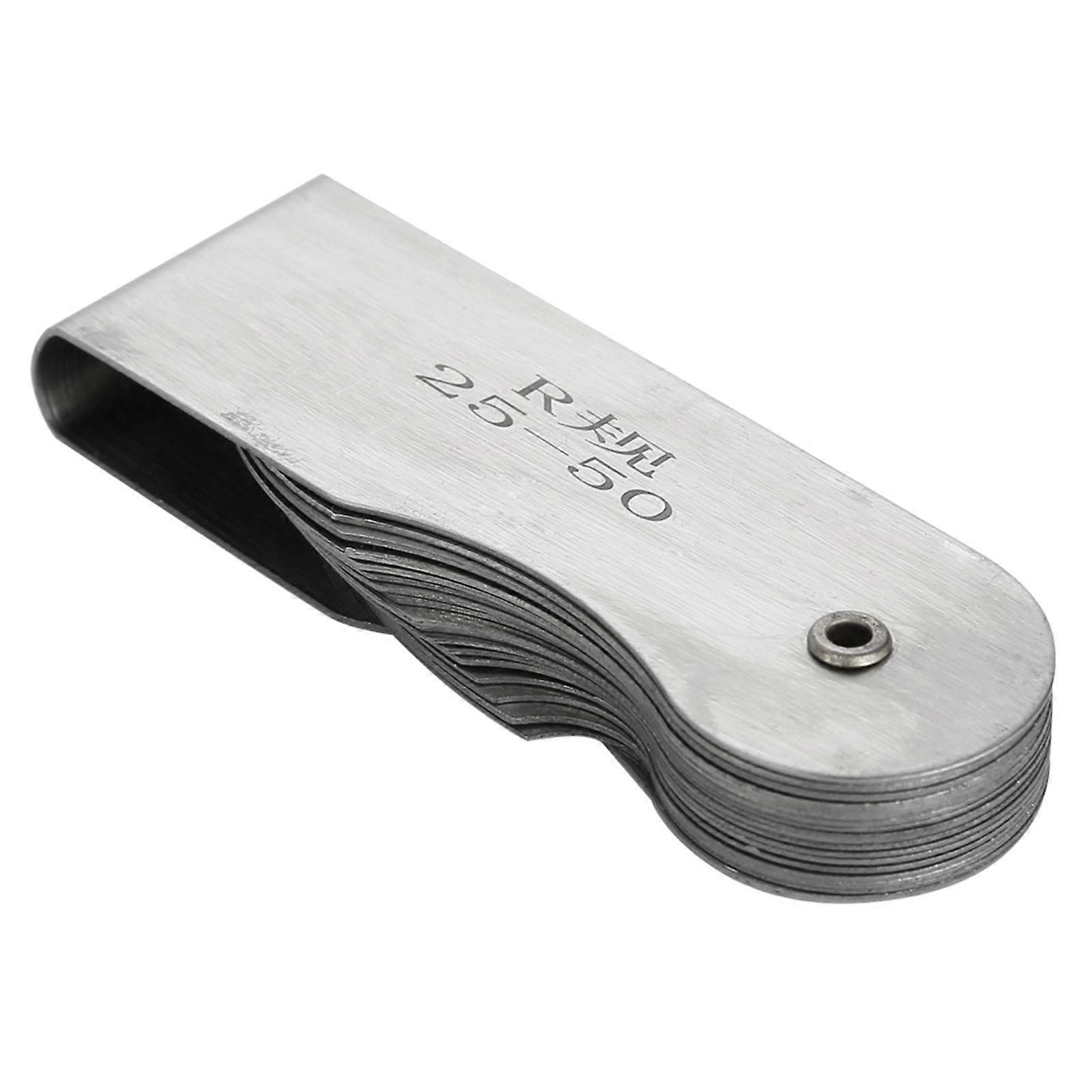 Stainless Steel Radius Fillet Gauge External Internal Concave Convex Measuring Tool (R25-50MM)