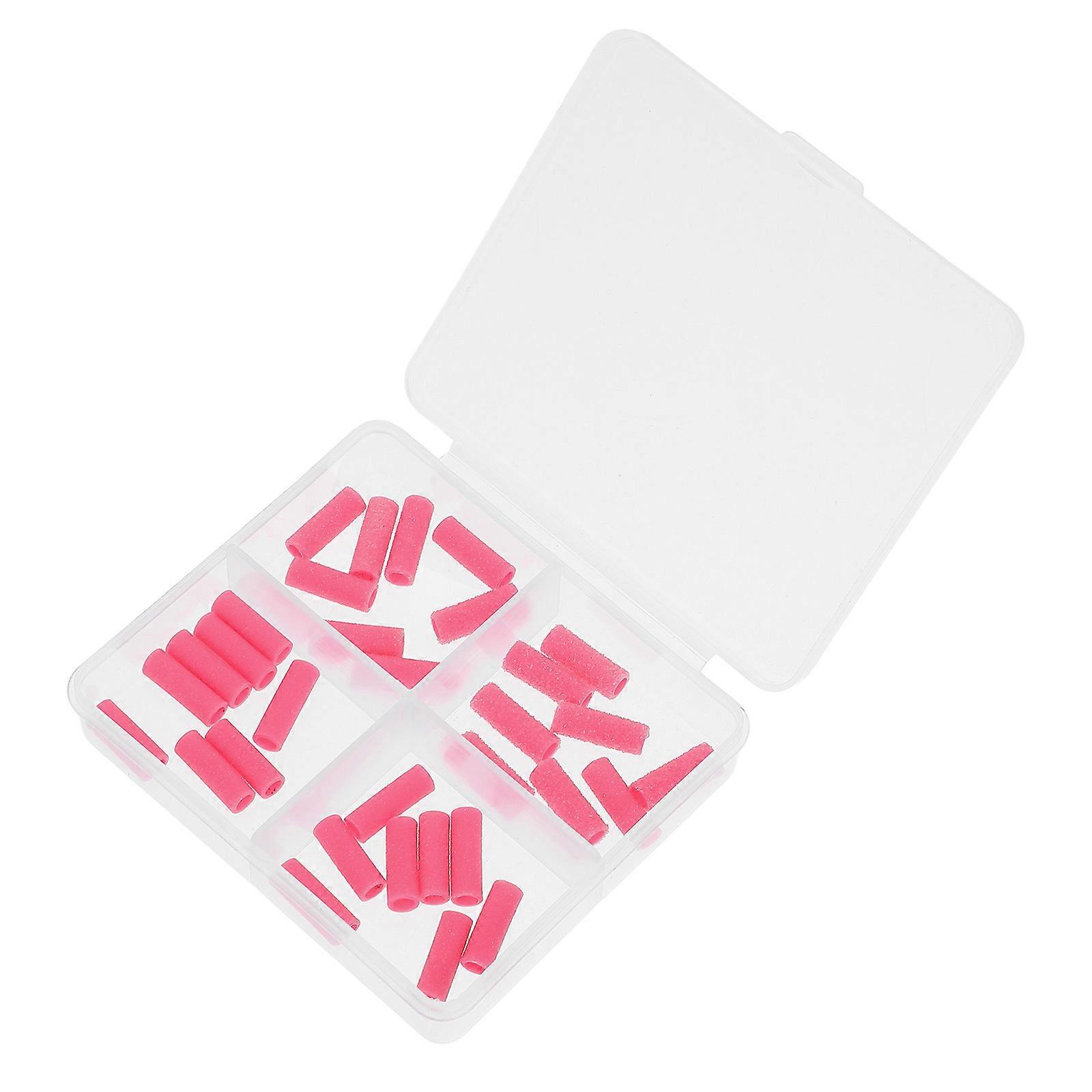 Manicure Sanding Bands Nail Art Rings for Shaping 64Pcs Pink Set