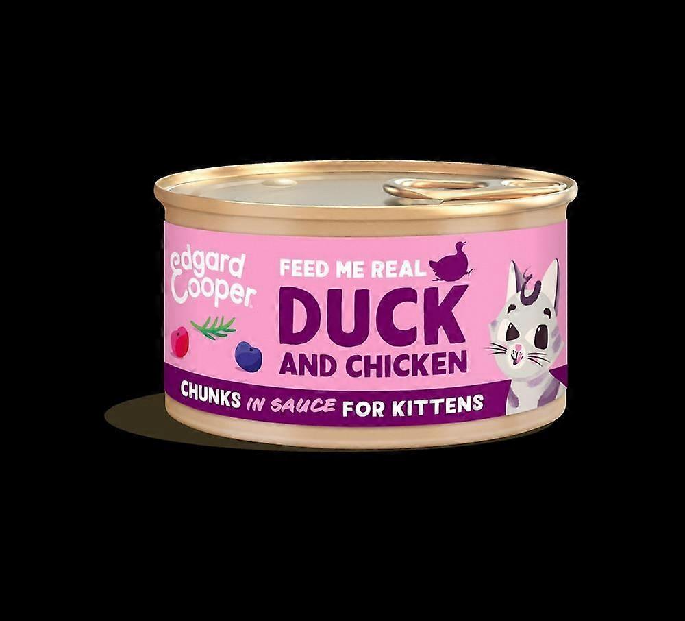 Edgard and Cooper Cat Wet Food - Kitten Chunks - Duck & Chicken 85g - 18 Pack