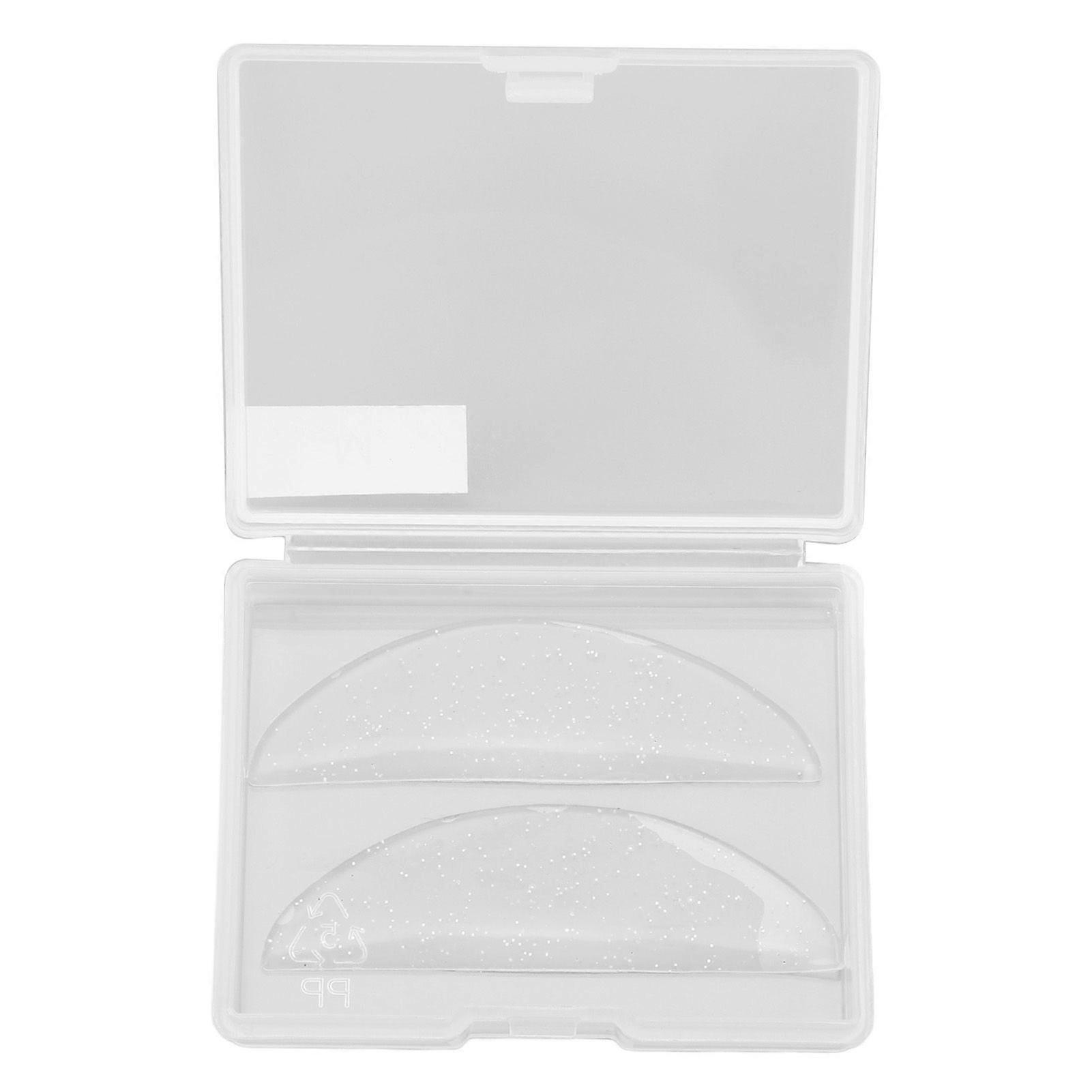 1 Pair Silicone Eyelash Perming Curler Pads Sparkle Clear White Reusable Soft Lash Lift Rods with Storage Box M