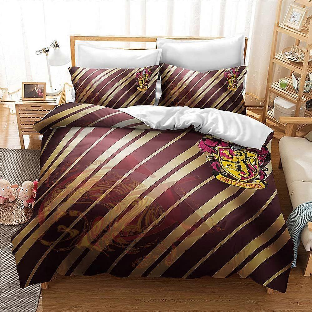 Housse de couette Harry Potters léger décoratif de style moderne en microfibre, ensemble de literie en microfibre douce, 1 housse de couette et 2 taies d’oreiller, pas de confort