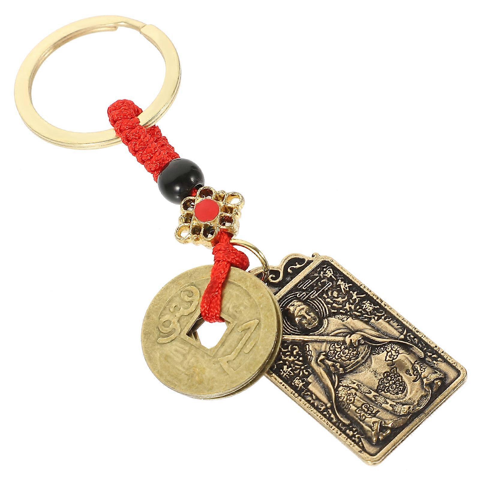 Decorative Keychain Brass Pendant for Key with 3Pcs Creative Backpack Accessories