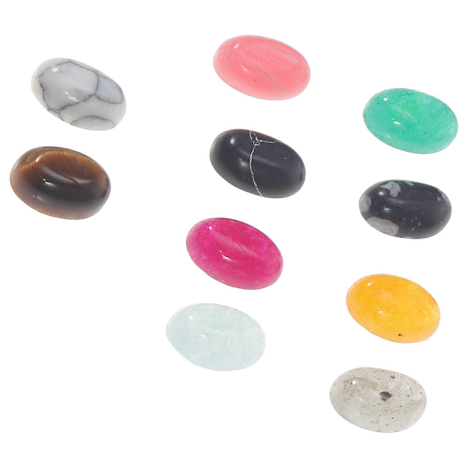 Natural Cabochons Beads for DIY Jewelry Making 10Pcs Assorted Color Stones