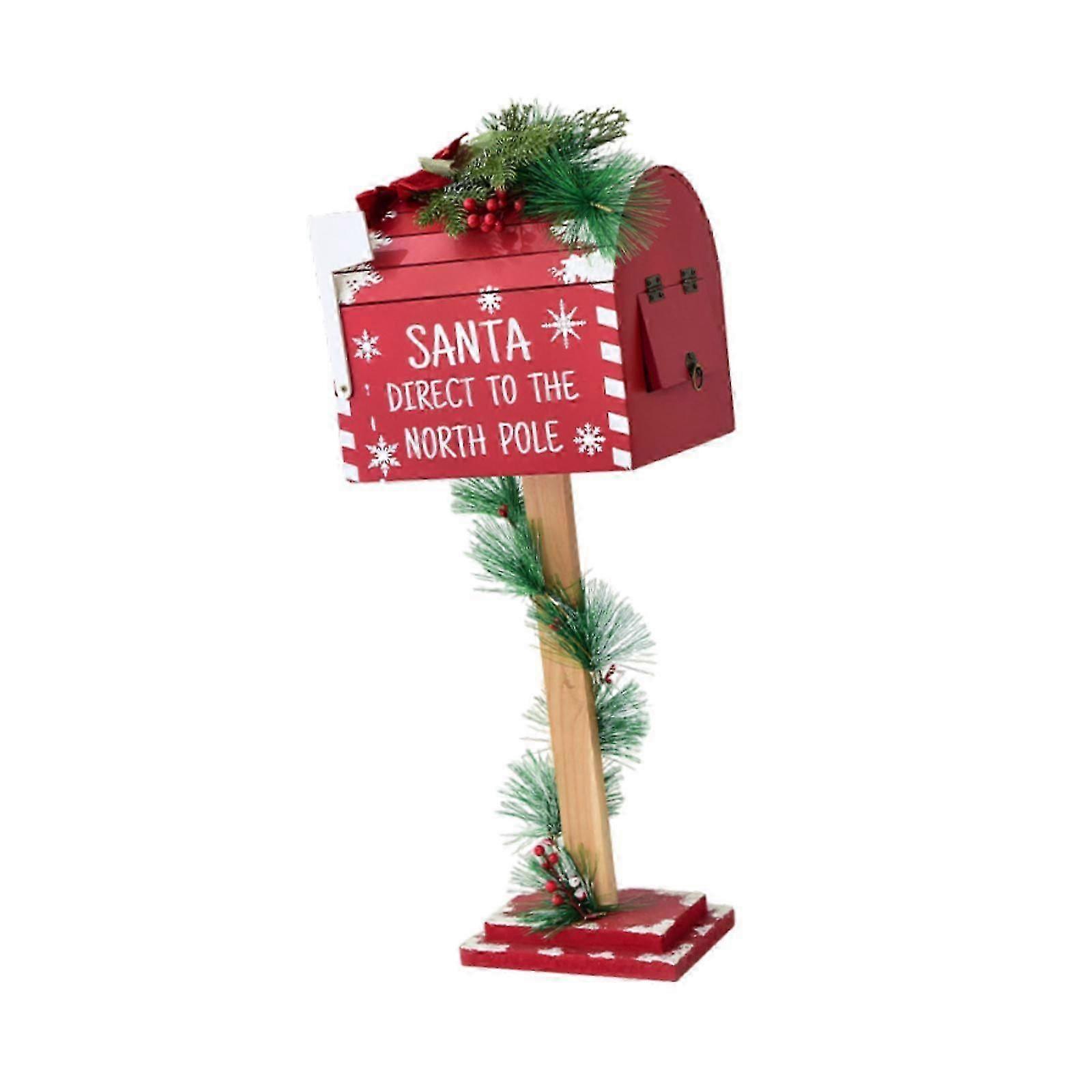 Christmas Decoration Santa Mailbox 24.4 inch for Holiday Indoor Outdoor Home
