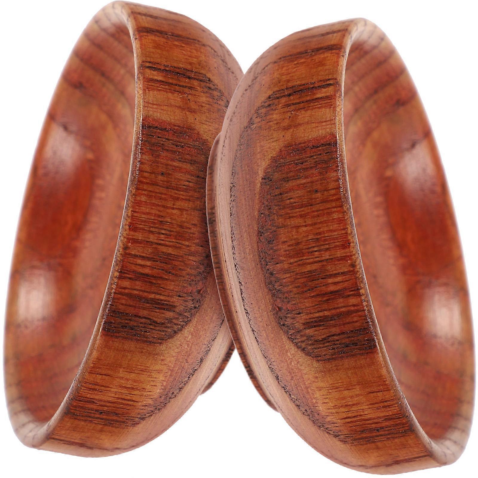 Sweet Sauce Plates Wood Seasoning Dish for Kitchen Use 2Pcs