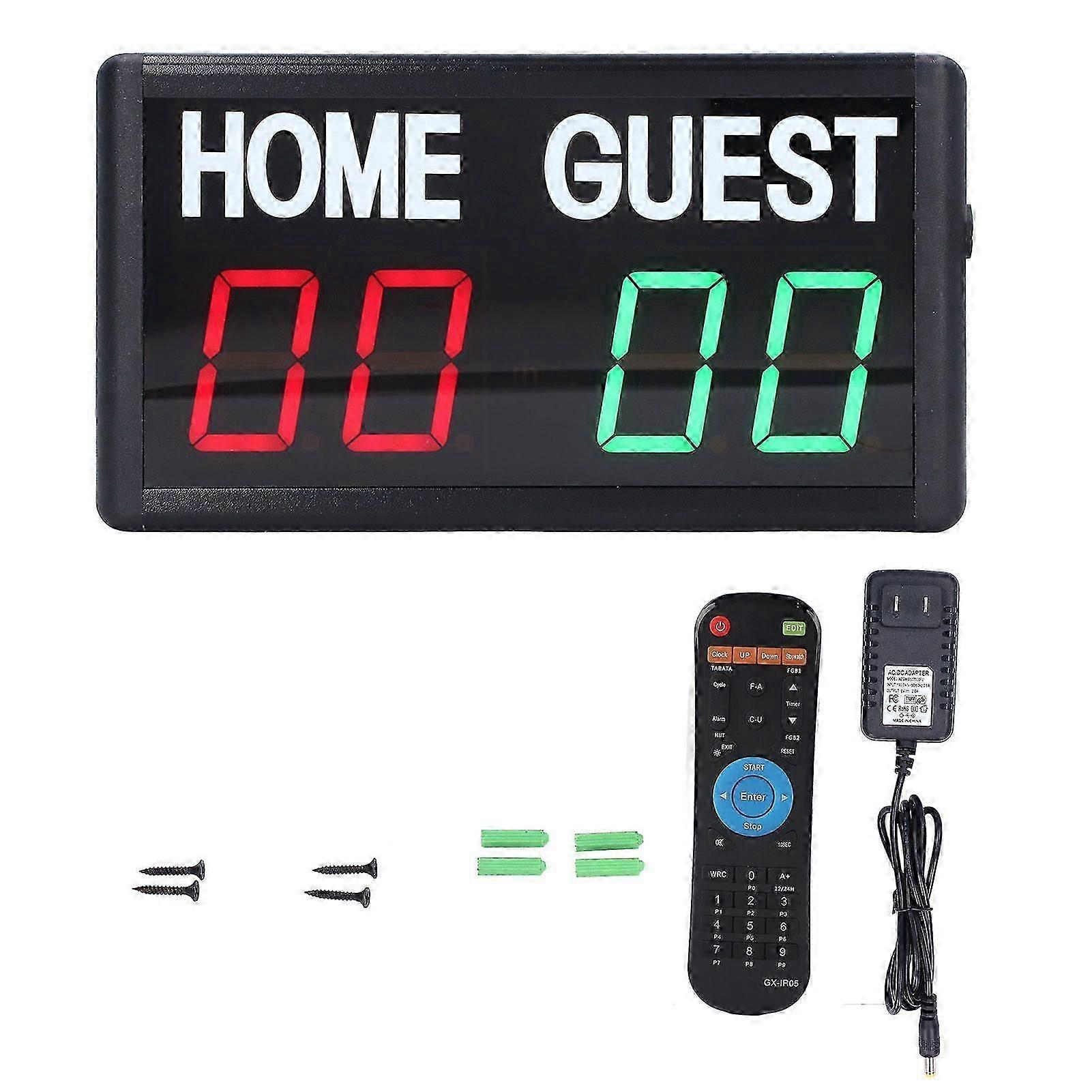 Tableau d’affichage électronique LED Basket-ball Football Jeu Tableau d’affichage Télécommande Tableau d’affichage US Plug 100240V