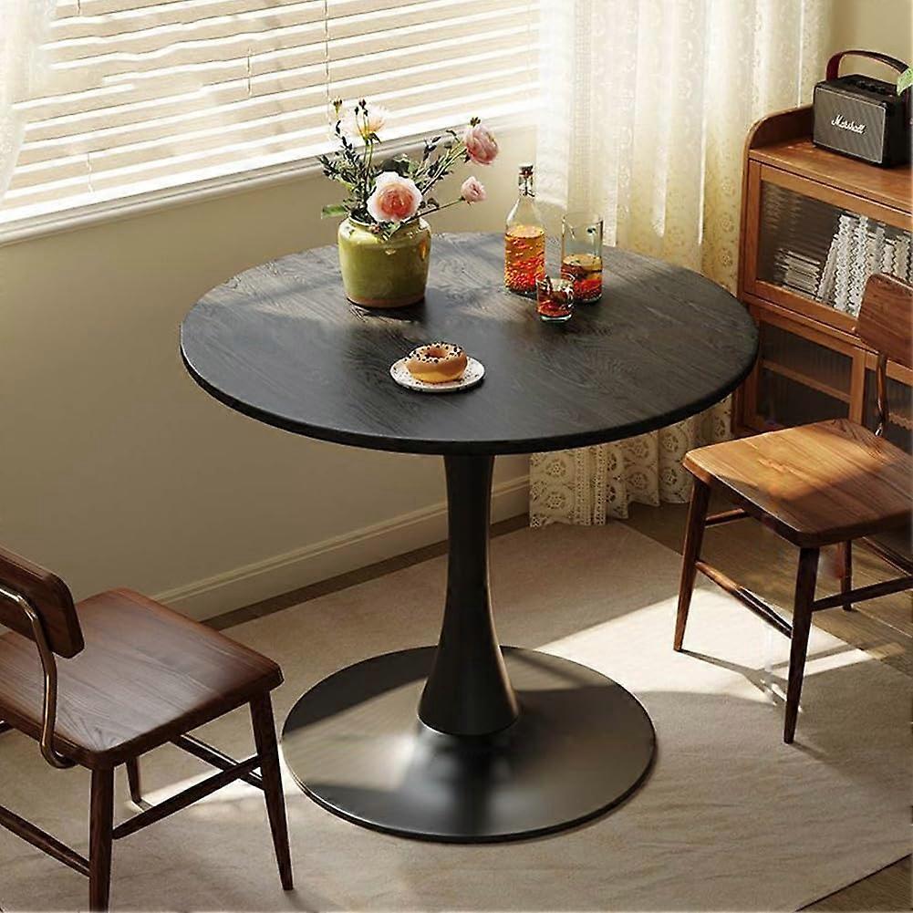 Round Side Table Wood Small Round Side Table For Small Spaces Black Modern End Table Living Room Dining Room