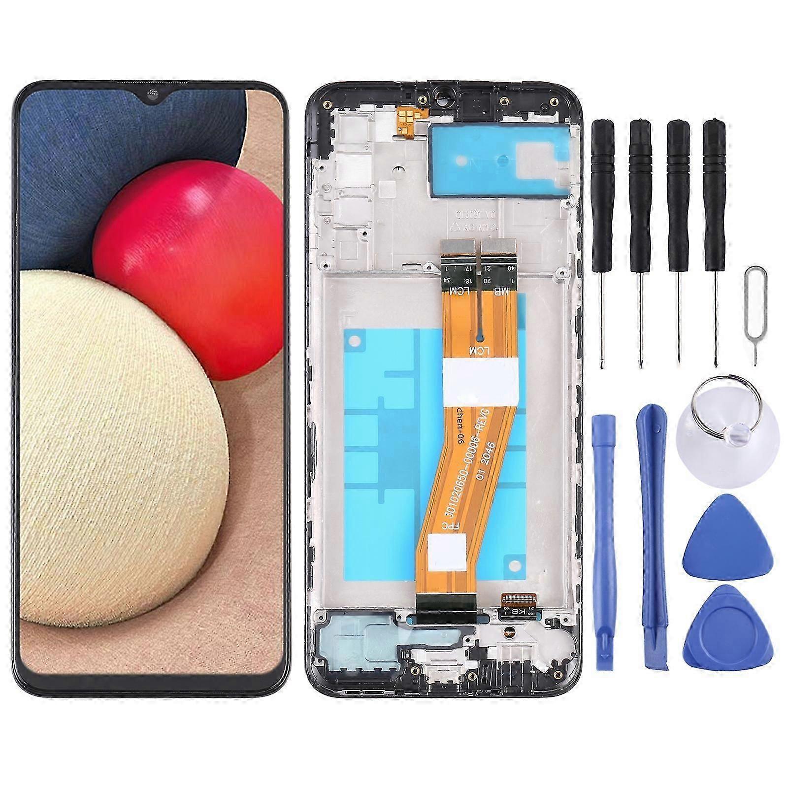 LCD Screen and Digitizer Full Assembly with Frame For Samsung Galaxy A02S SM-A025G/A025M
