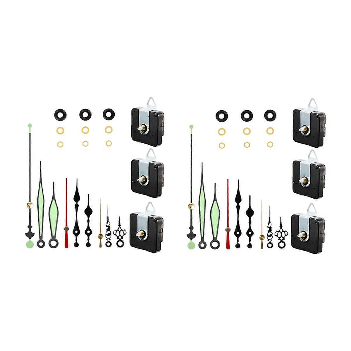 6 Set Quartz Clock Movement Hands Kits Contains Luminous Hands