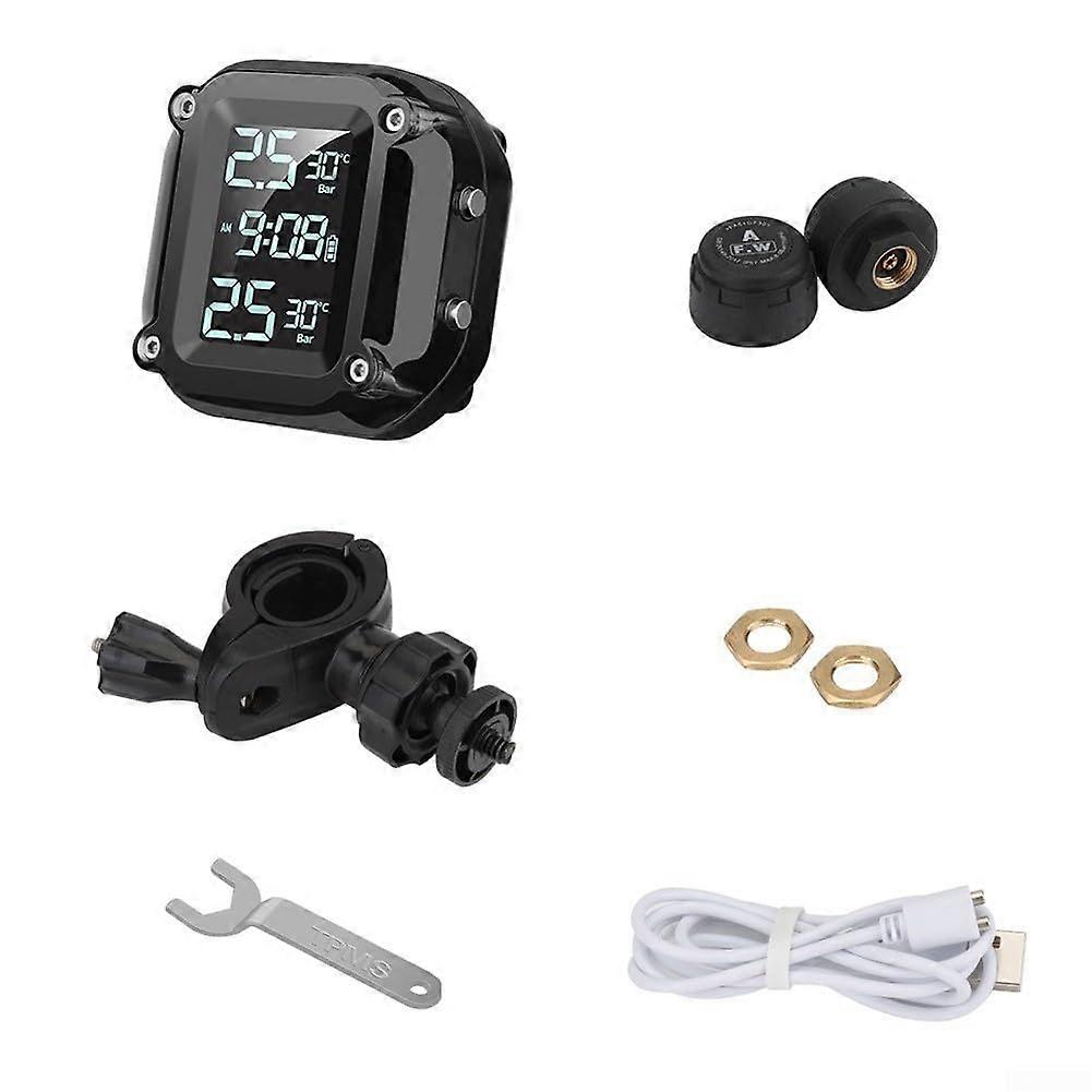 Motorcycle Tire Pressure Monitor With Digital Display BuiltIn Detector For Electric Vehicles And Motorcycles 16x14x5cm
