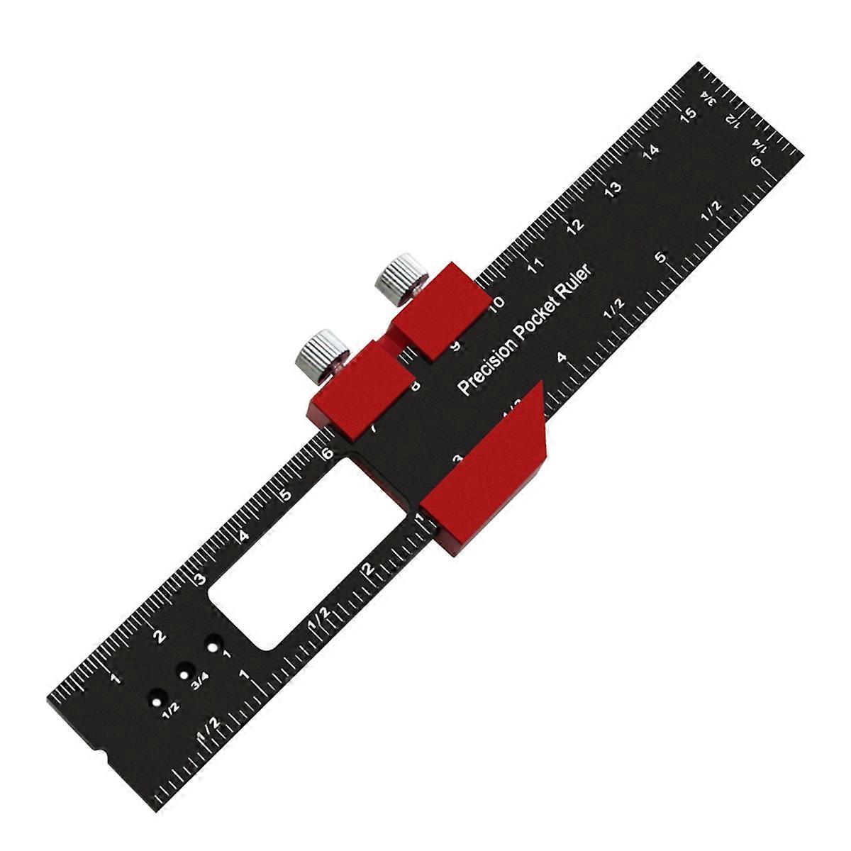 Woodworking Precision Pocket Ruler Aluminum Alloy Slide Ruler 160mm