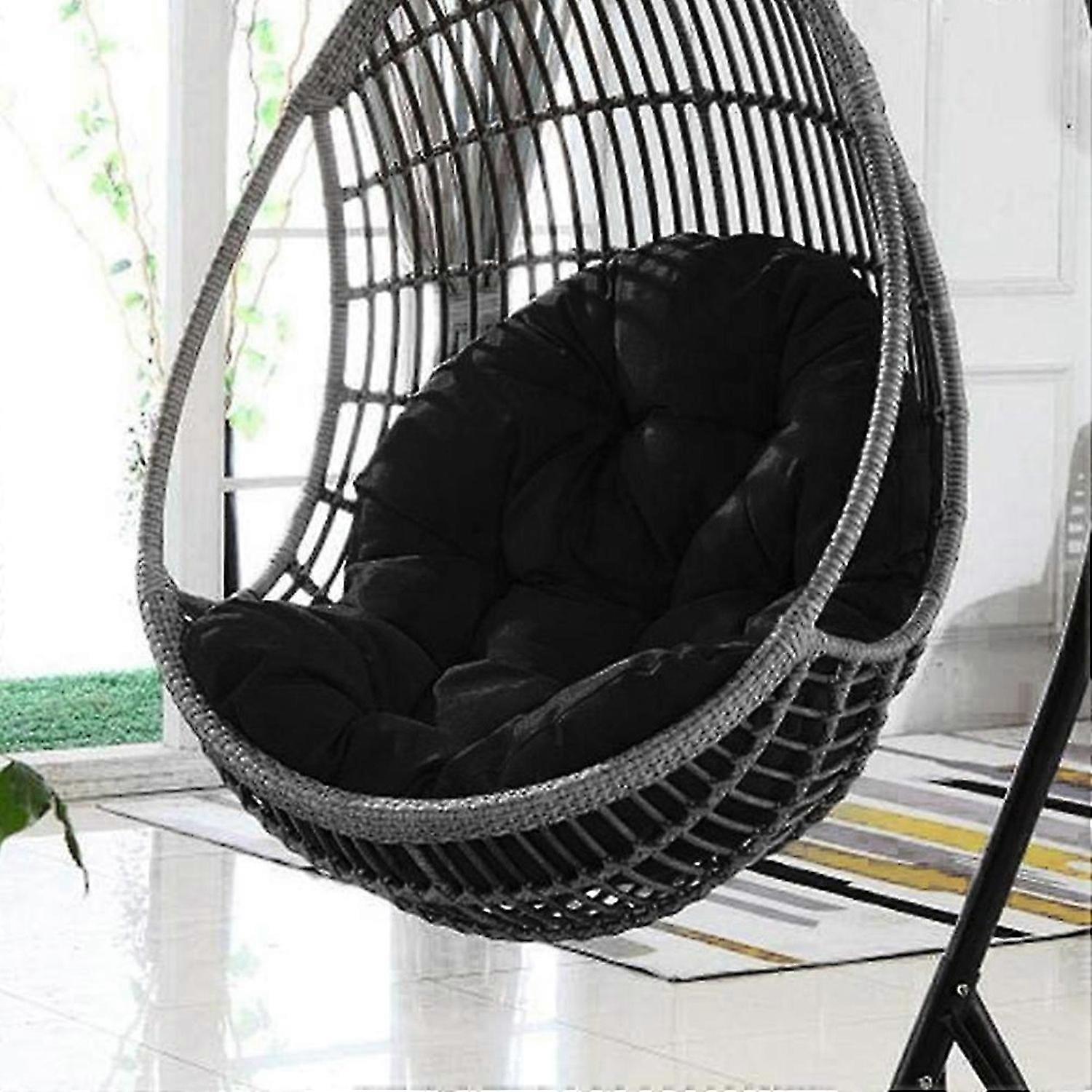 Coussin de chaise d’œuf de balançoire suspendus coussin de chaise d’œuf coussin de banc 1 place avec dossier pour une utilisation intérieure et extérieure (y compris