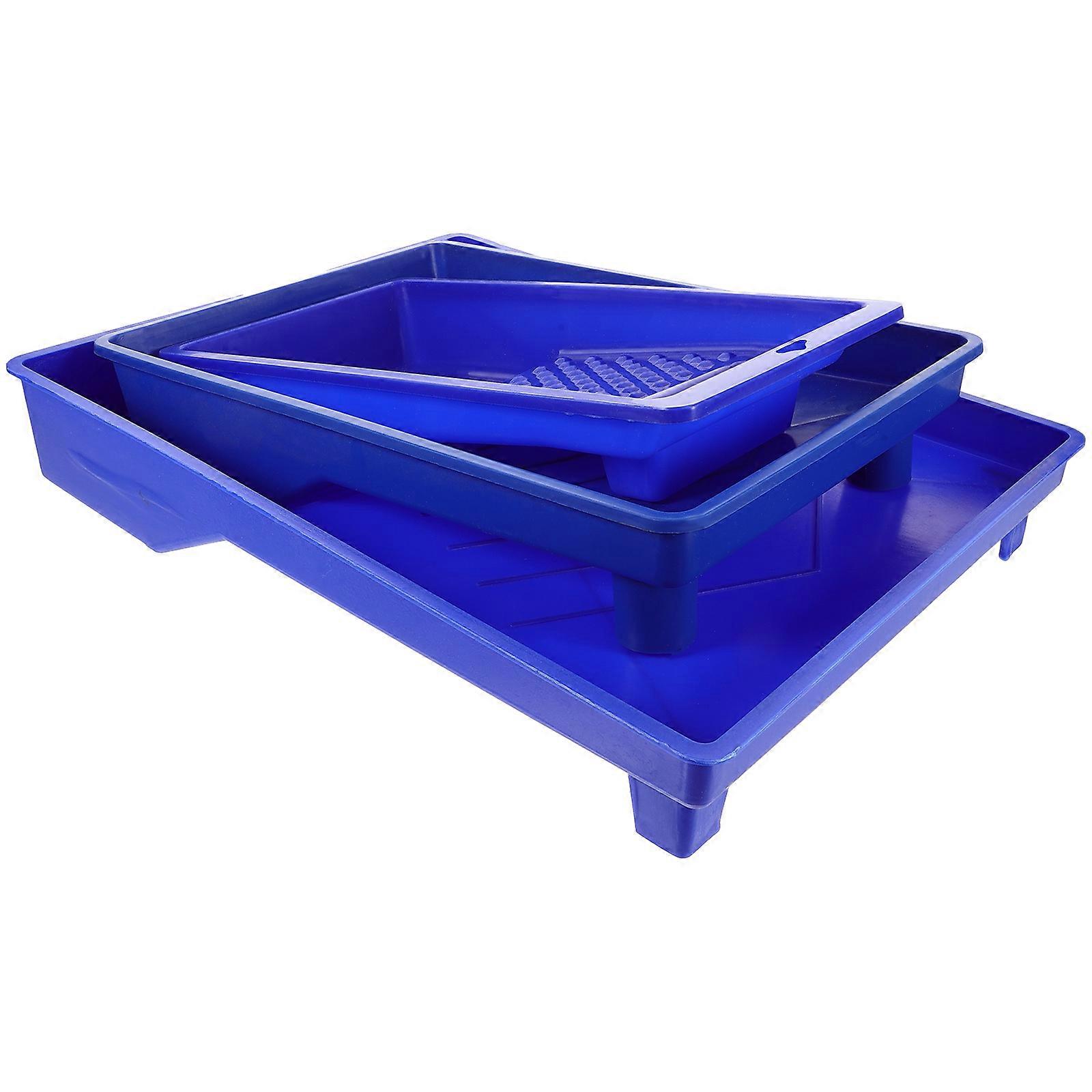 Practical Wall Paint Tray Paint Trays for Color Mixing 6Pcs Plastic Blue