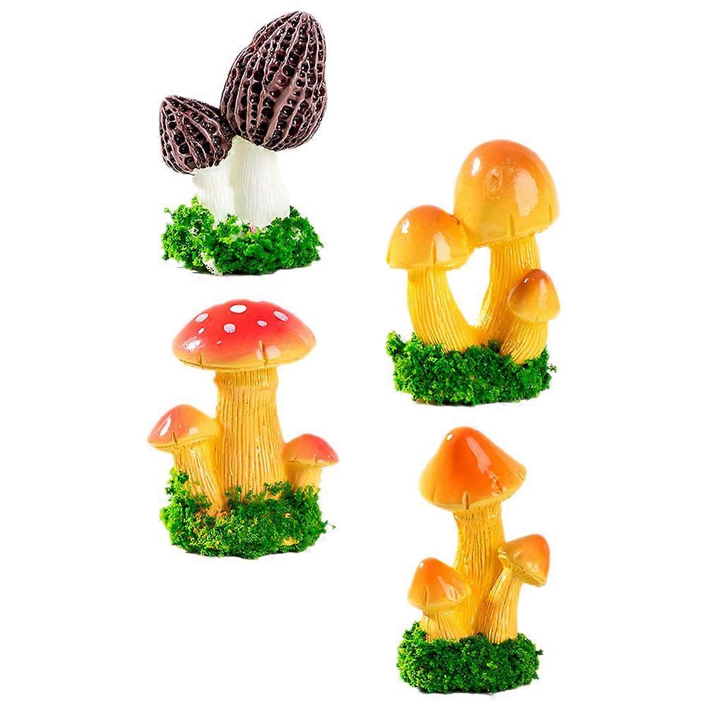 Mushroom Ornament Miniature Resin Craft for Home Use 16Pcs Collection