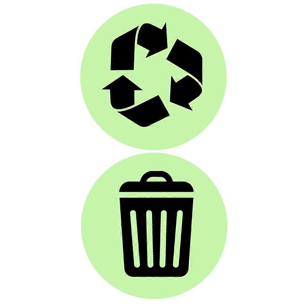 Trash Can Sticker With Self-Adhesive Design 30x15cm Green Suitable For Office Home 2Sheets