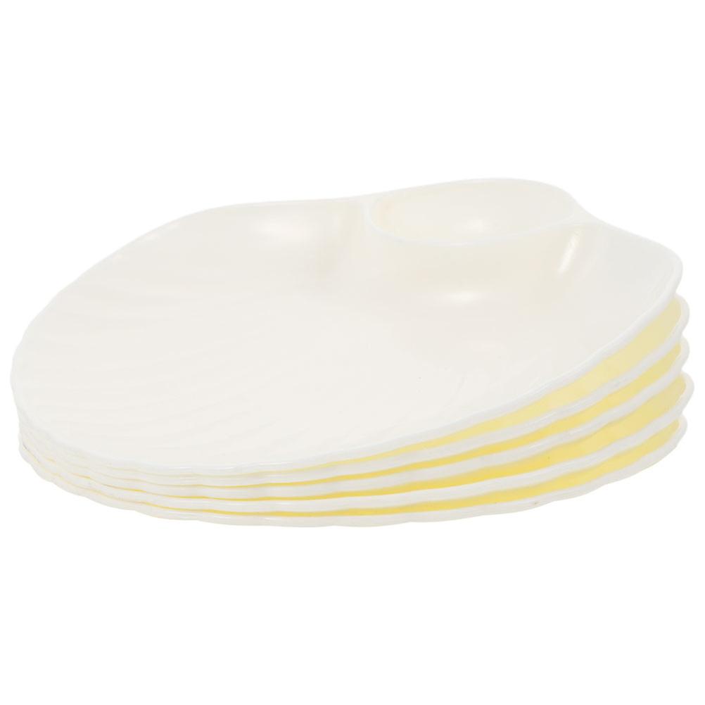 Shell Shaped 10 Pcs Serving Tray for Kitchen Dipping Juicy Food Storage Reusable PP Material 18.50X17.50X2.00CM