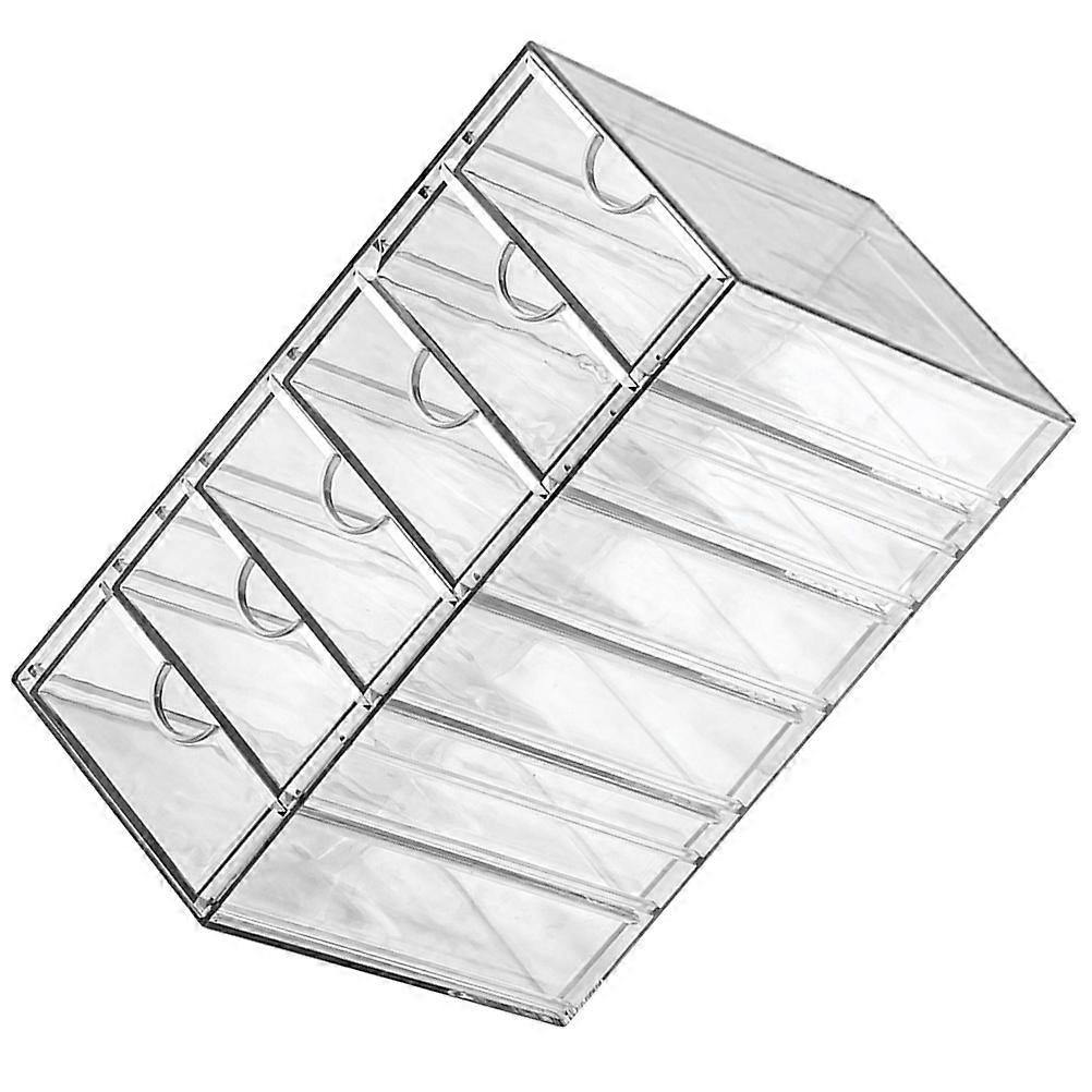 Tabletop Organizer Transparent Drawer Type Storage Box for Storage 3Pcs