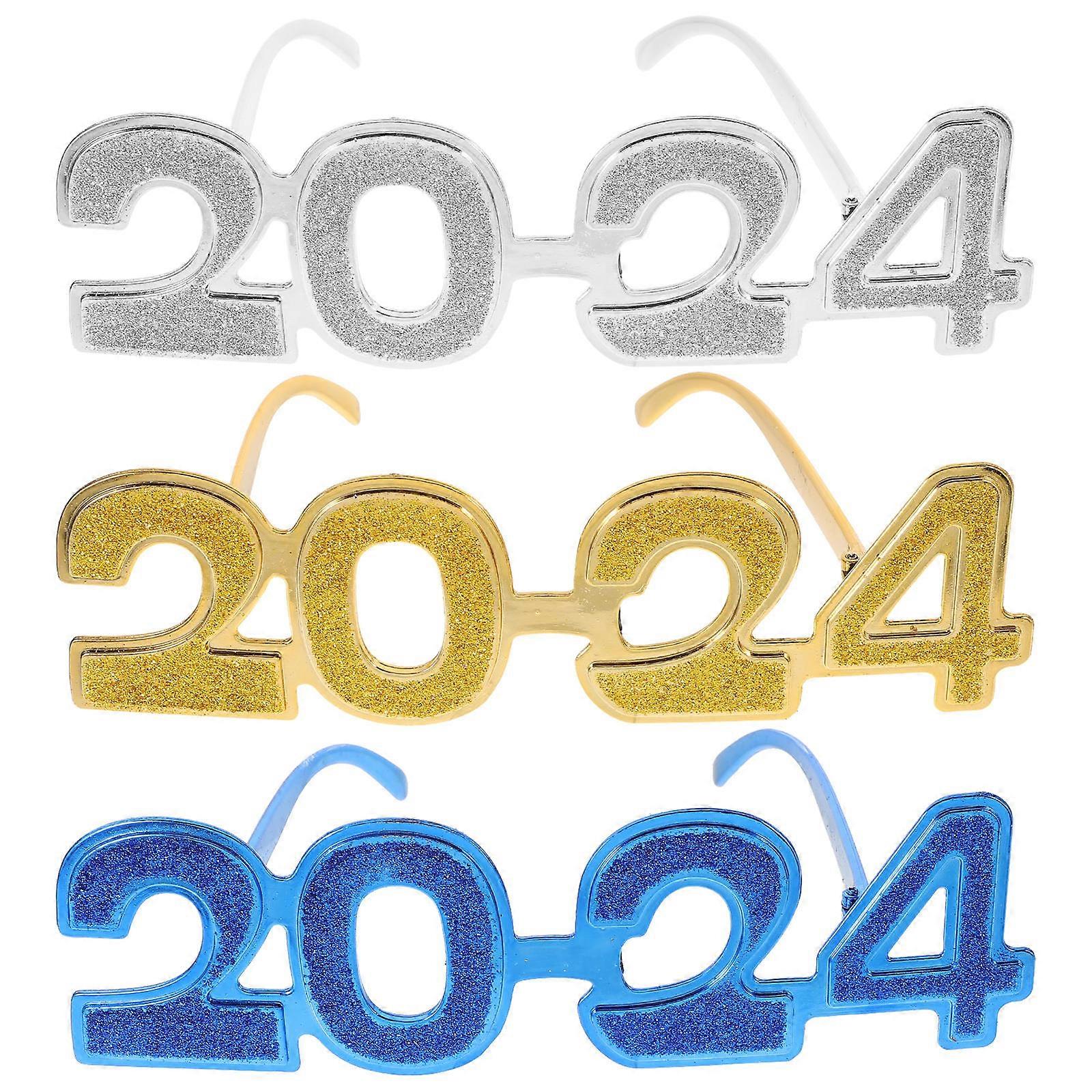 Fancy 2024 Party Glasses 9Pcs Assorted Color Eyewear Suitable For New Year's Eve Celebration