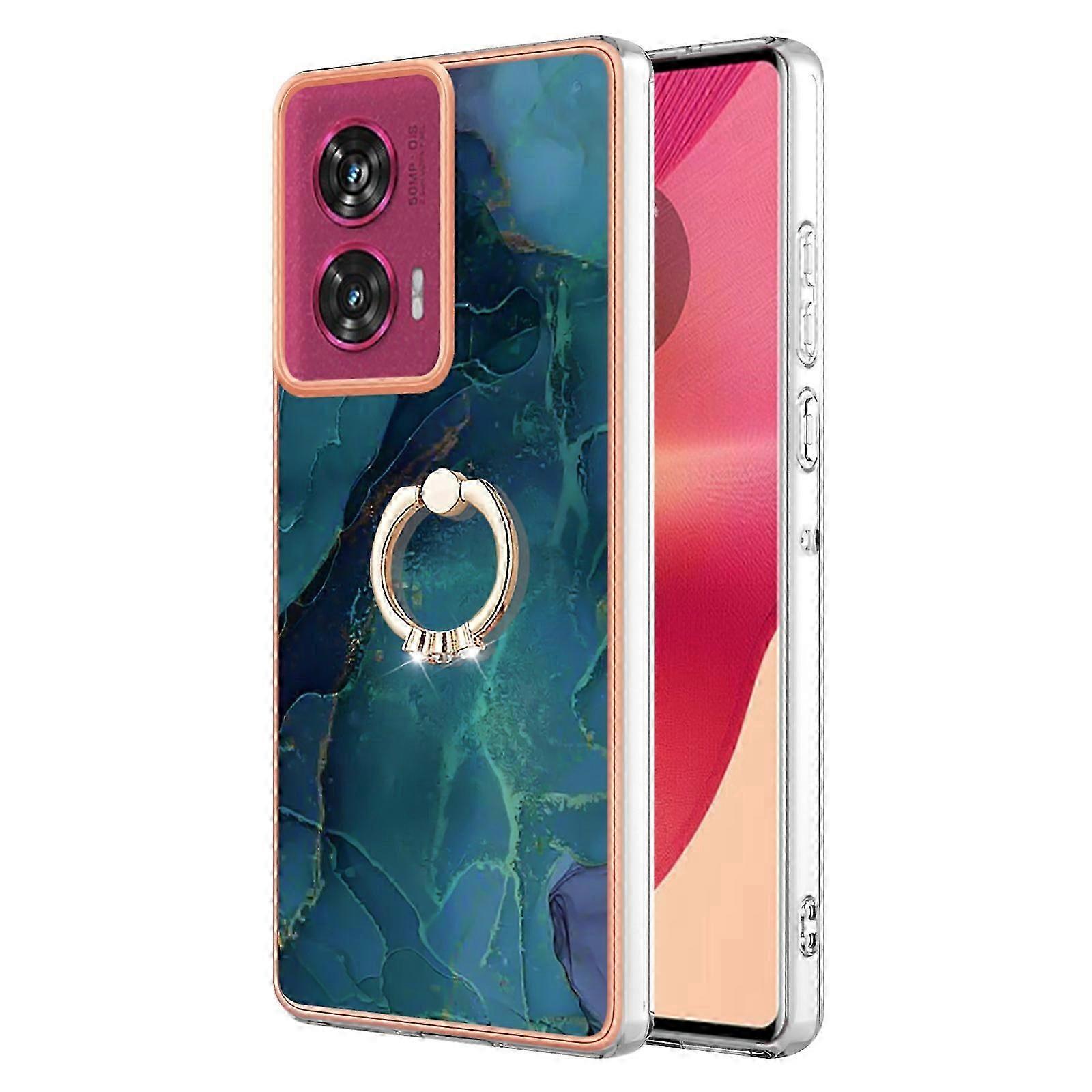 25-26 Electroplating Marble Dual-side IMD Phone Case with Ring