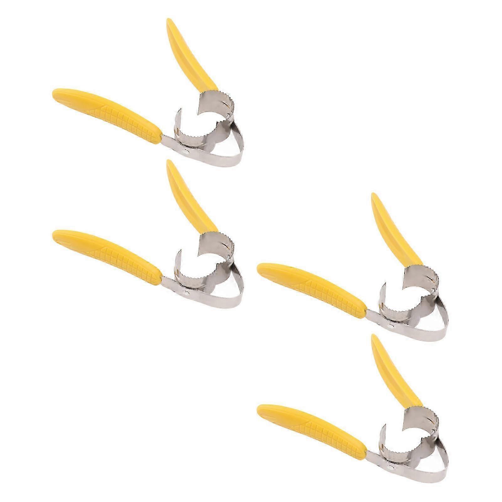 4PCS Corn Peeler Stainless Steel Corn Cob Stripper Tool with Corn Shape Plastic Handle for Kitchen