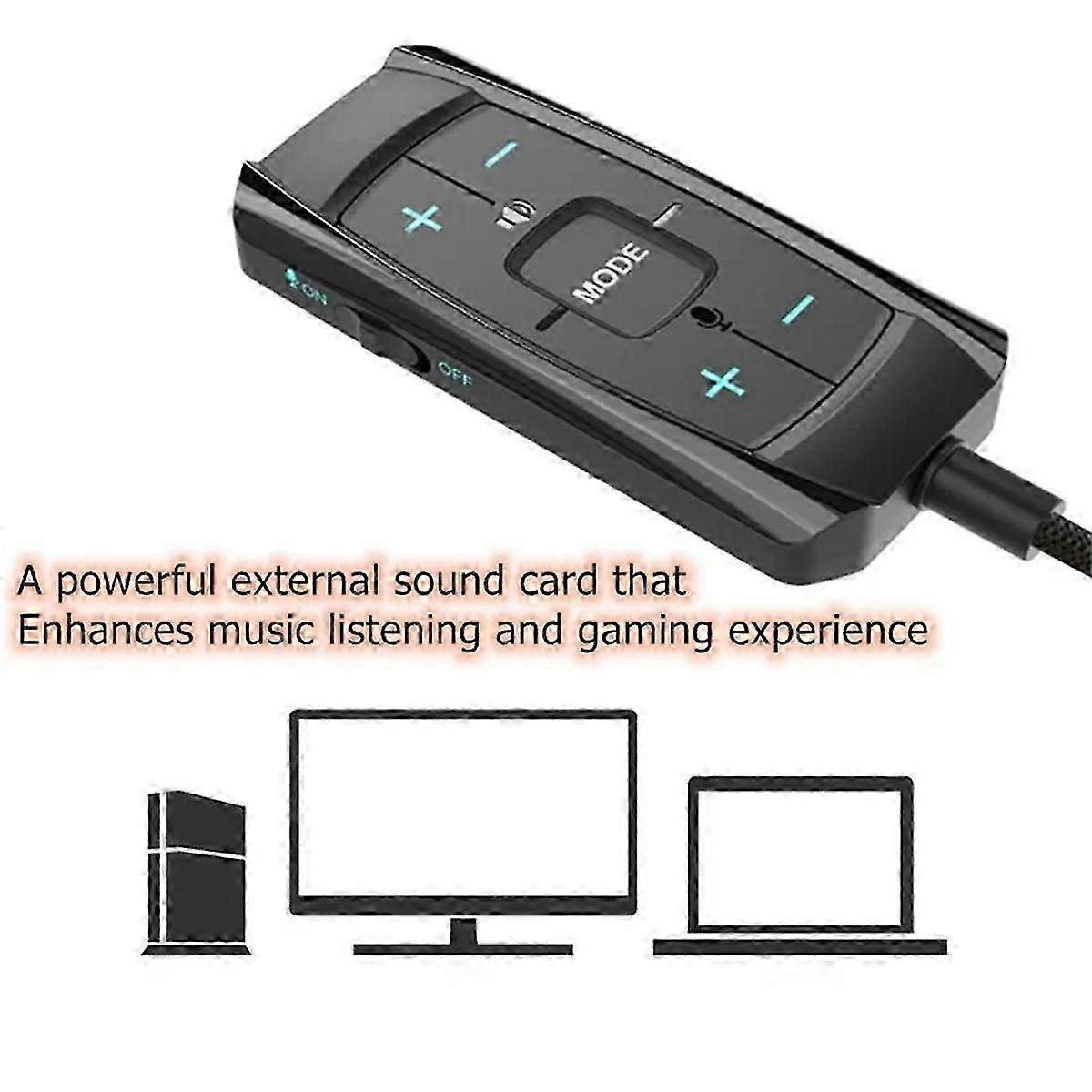 2025 External Sound Card 7.1 Channel 3D Audio Adapter for Notebook