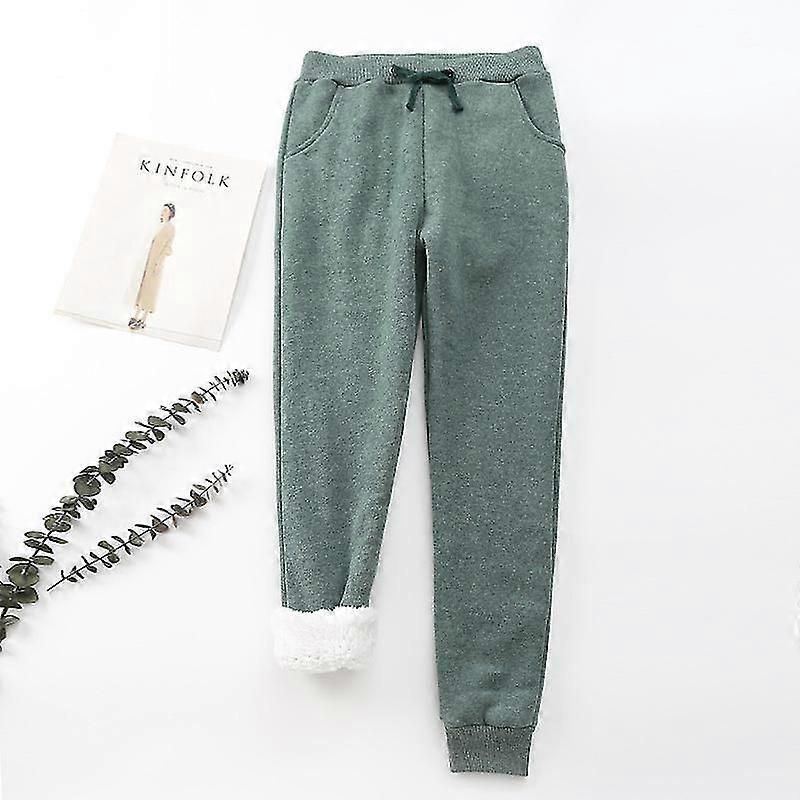 Womens Fleece Lined Jogger Pants Solid Soft Warm Athletic Drawstring Sweatpants With Pockets