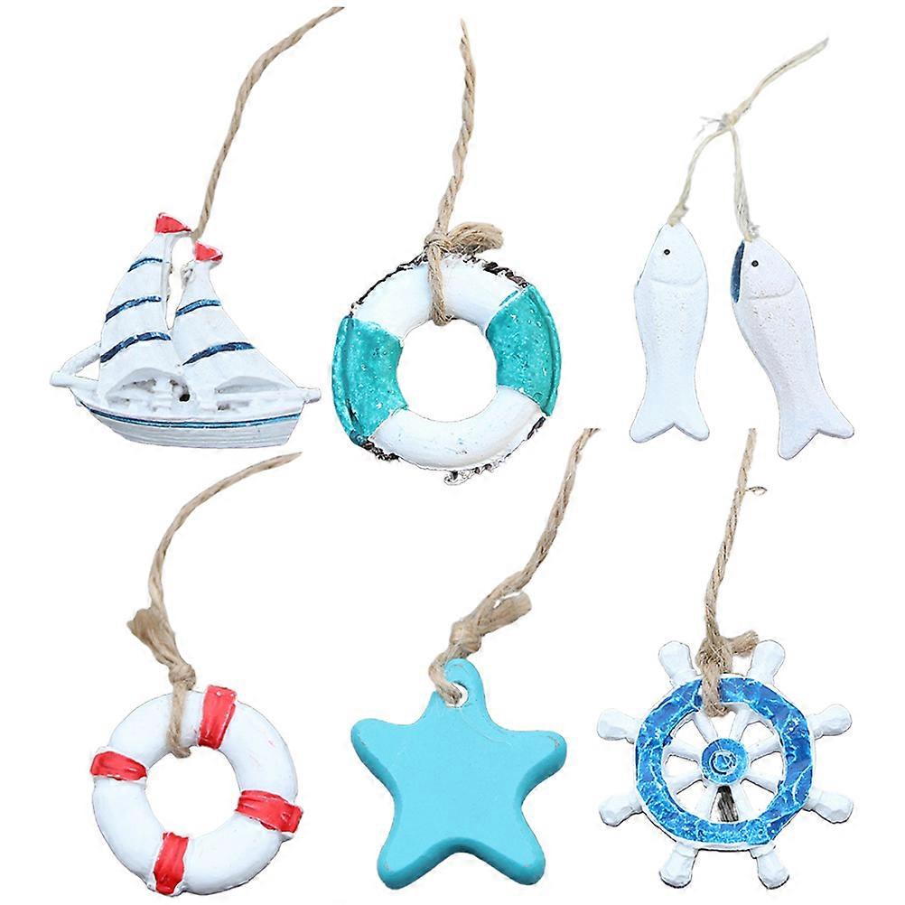 Mediterranean Hanging Delicate Pendant for Decor 18Pcs One Set Blue White