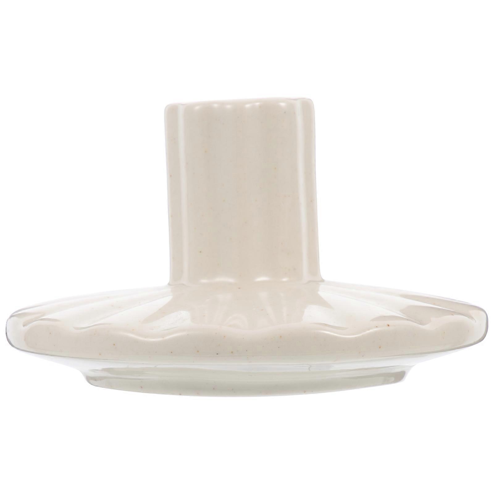 Ceramic Candle Holder for Desktop 3Pcs White Candlestick Table Decoration