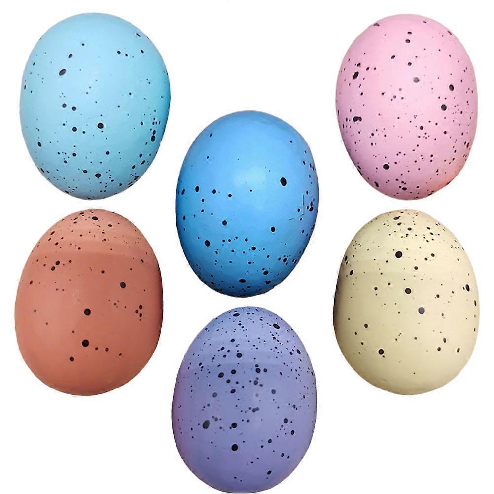 Simulation Eggs Easter Egg Props for Decor 6Pcs Mixed Color Painted Adornments