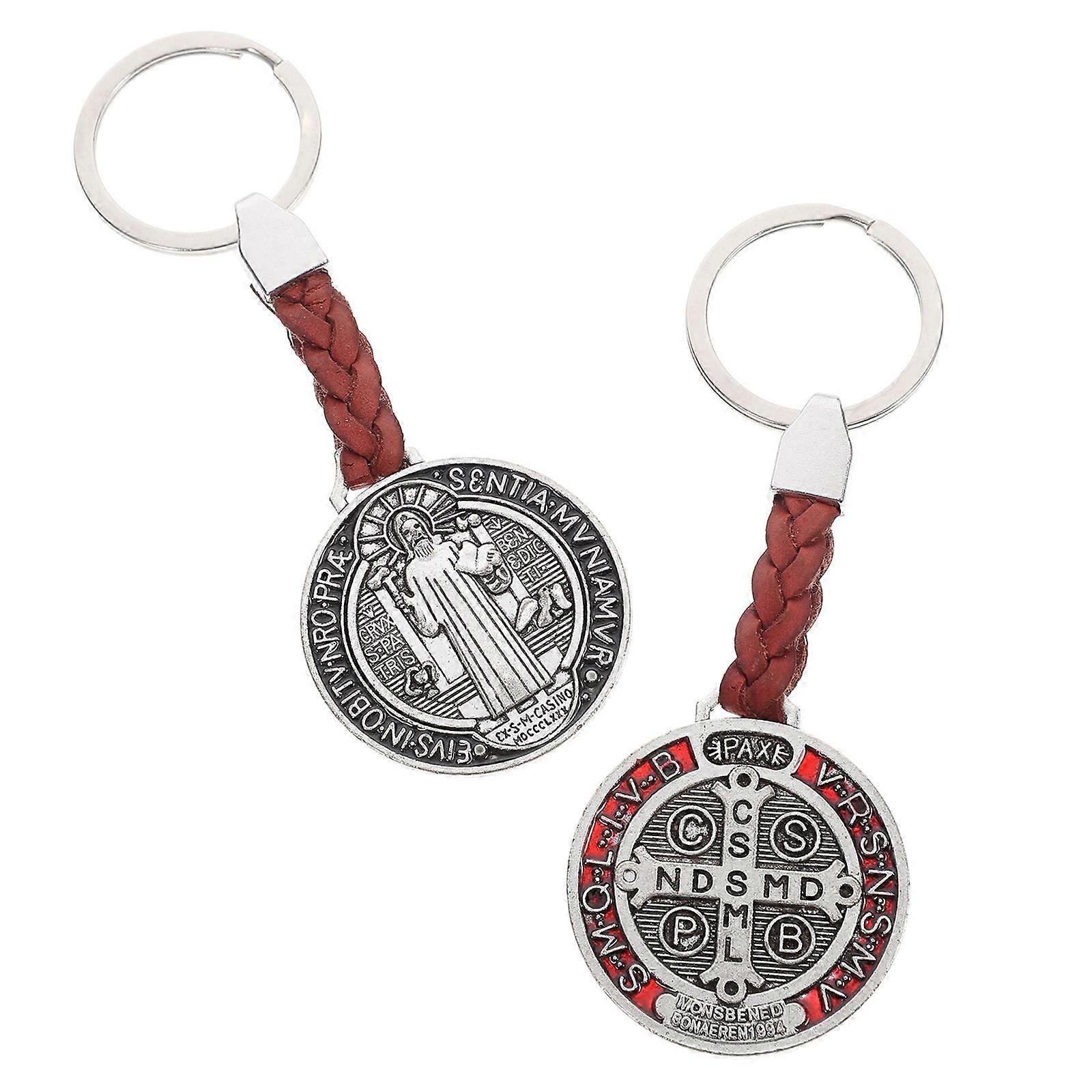 2Pcs Cross Keychain Clip Accessory for Daily Use Assorted Color Metal for Backpacks