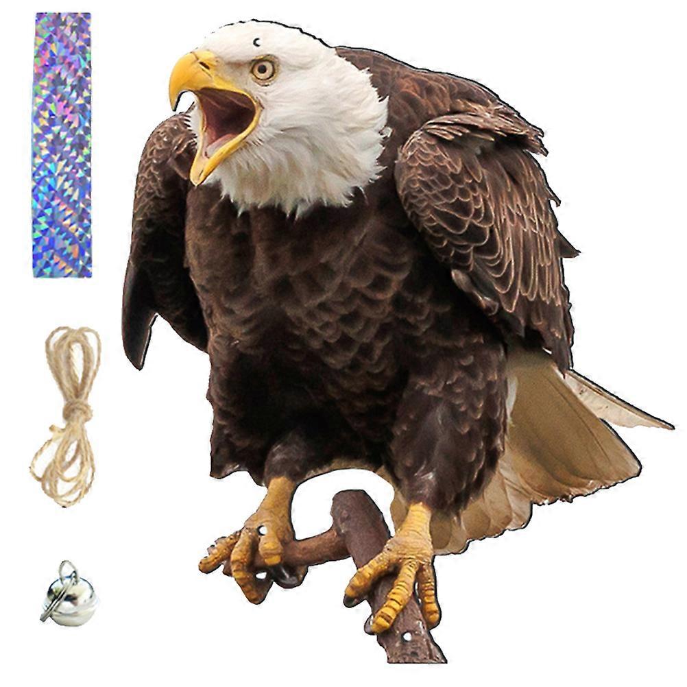 Garden Bird Deterrent Owl Hanging Decor for Tree 2Sets with Bell