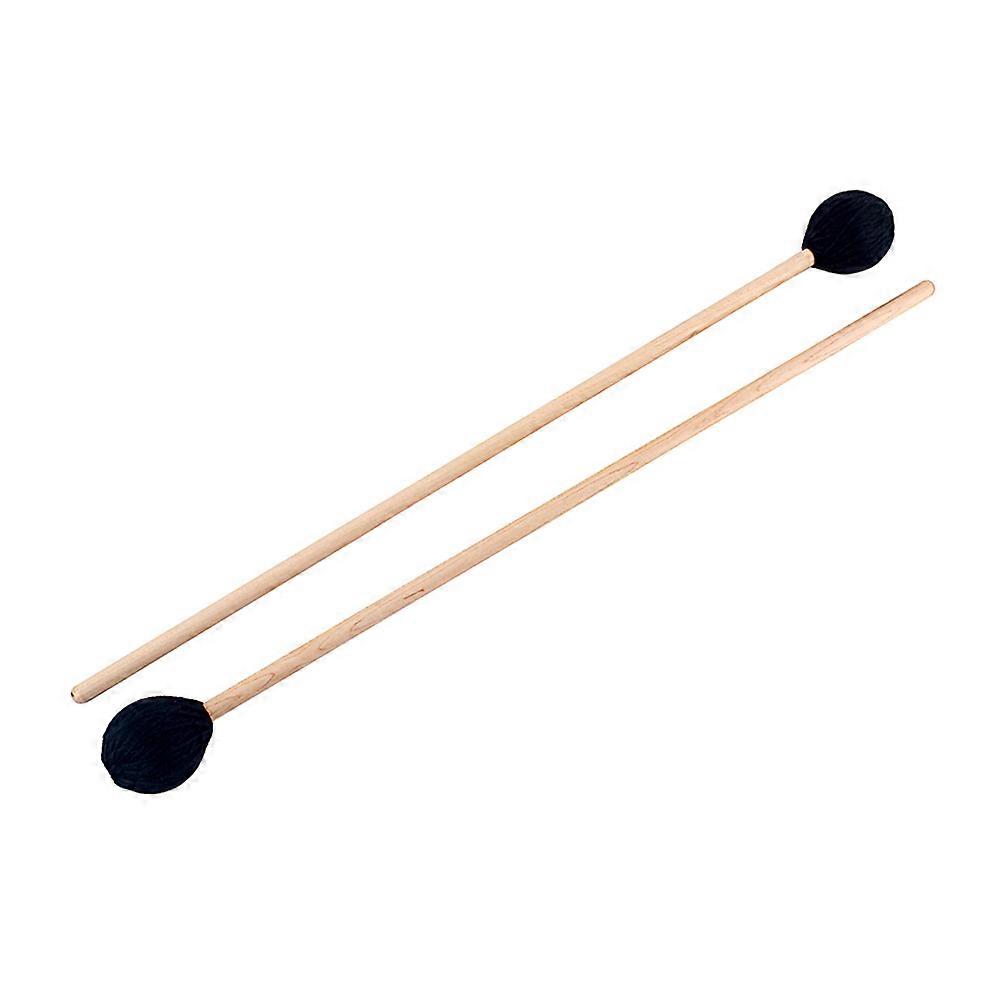 Drum Stick For Percussion Instrument Drummers 43 X 3.7 Cm Black Wooden Handle Bass Drum Mallet 4 Pcs