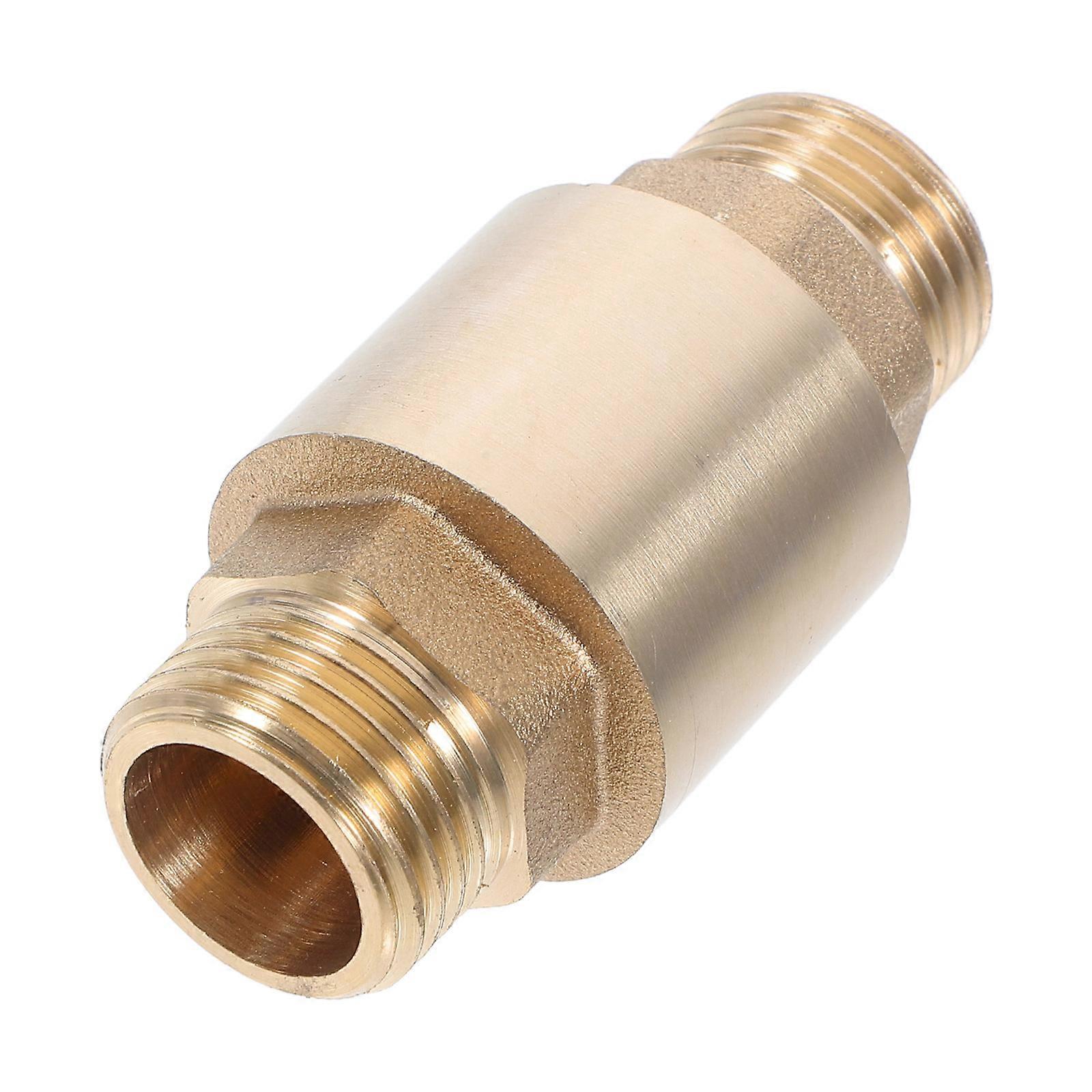 Golden Brass Vertical Check Valve for Preventing Backflow 3Pcs Dual Thread
