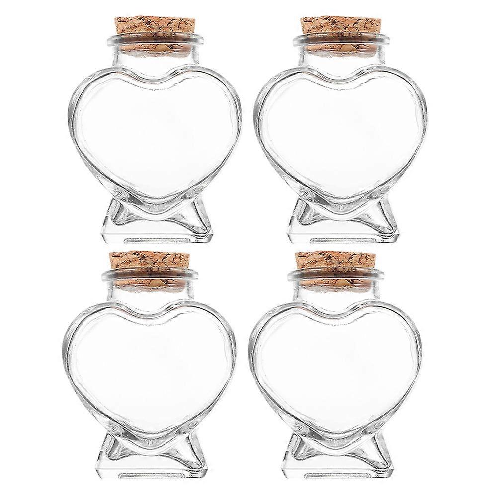 Glass Wishing for Storage Clear Heart Shape 12Pcs with