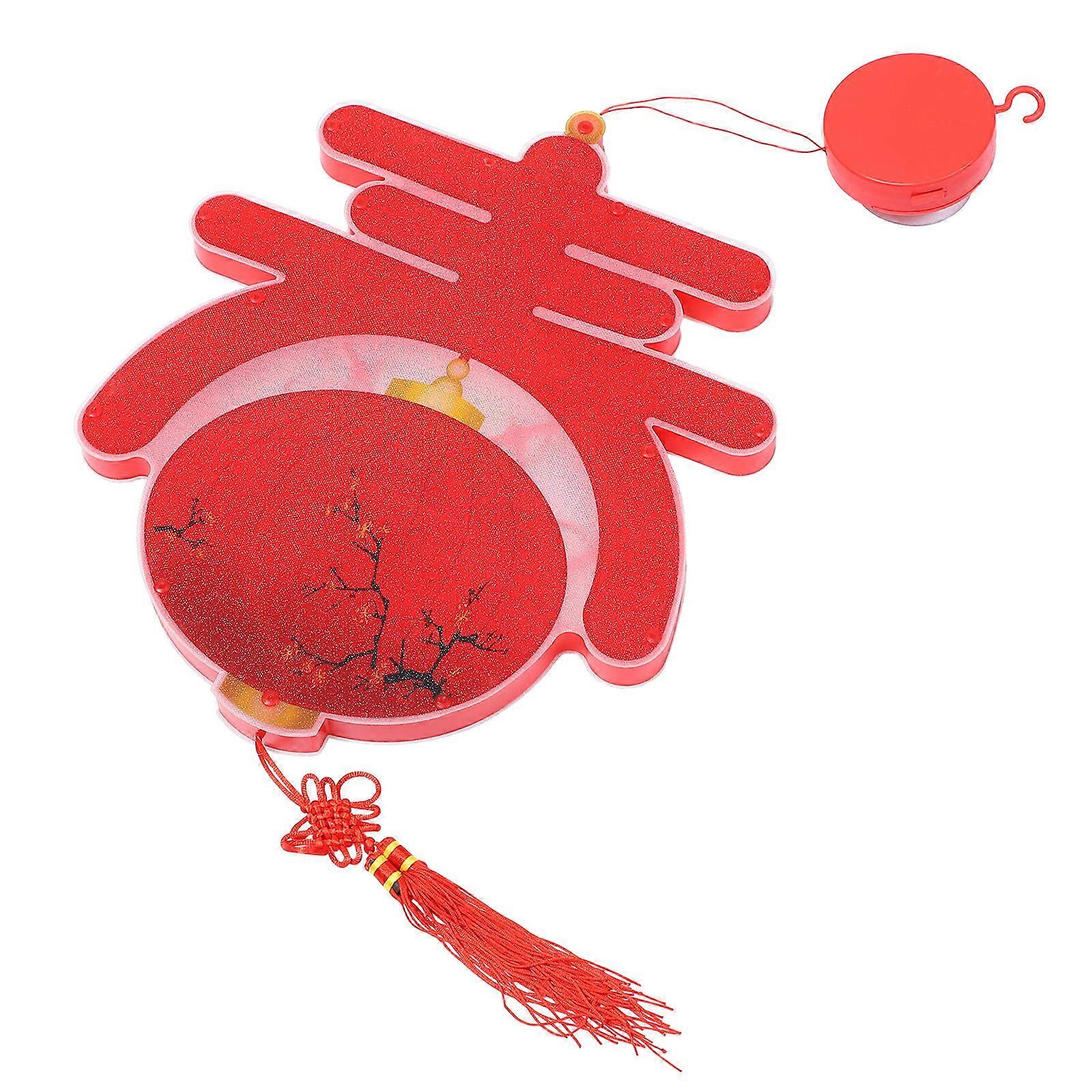 Red LED New Year Hanging Light Pendant for Decor 2Pcs Set