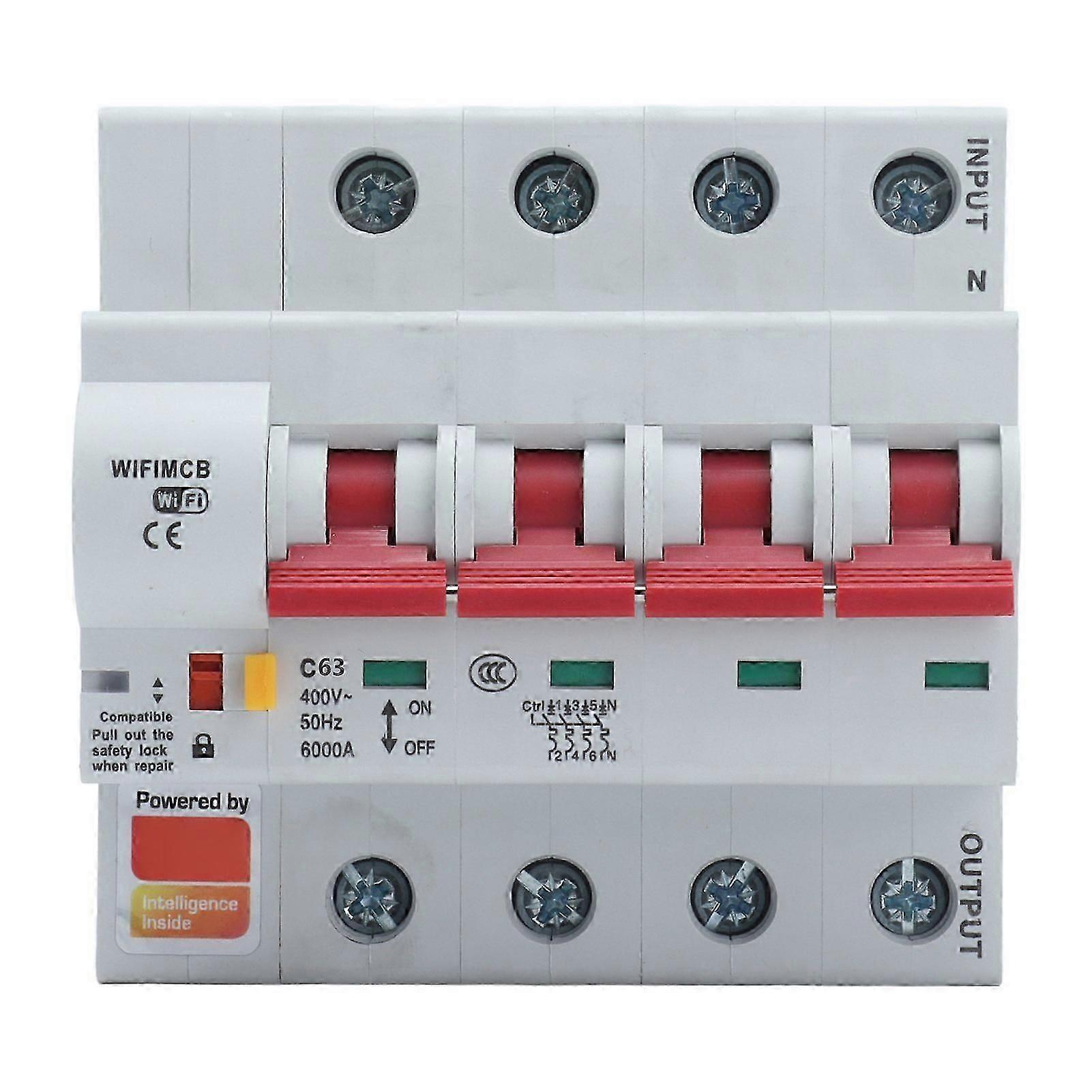 Haute qualité 4P intelligent Remote Switch WIFI Bluetooth Disjoncteur (AC