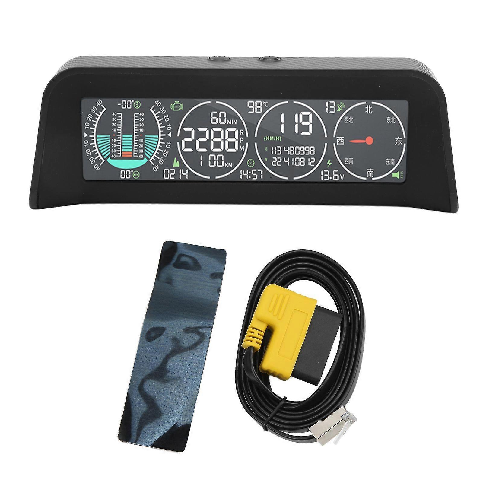 Intelligent GPS OBD HUD Display Multifunction Dual Channel Adjustable Screen Brightness Universal