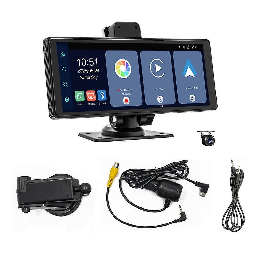 Wireless Carplay Screen, 10.26inch HD Touchscreen with 4K Dash Cam Carplay & Android Auto Car Stereo with Backup Camera
