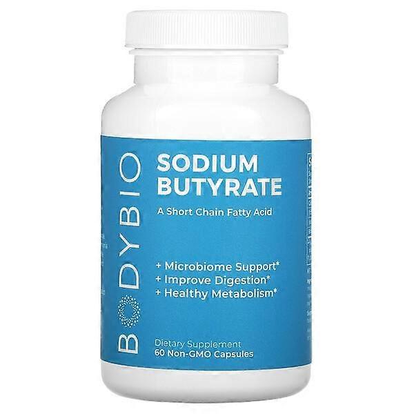 BodyBio, Sodium Butyrate, 60 Non-GMO Capsules