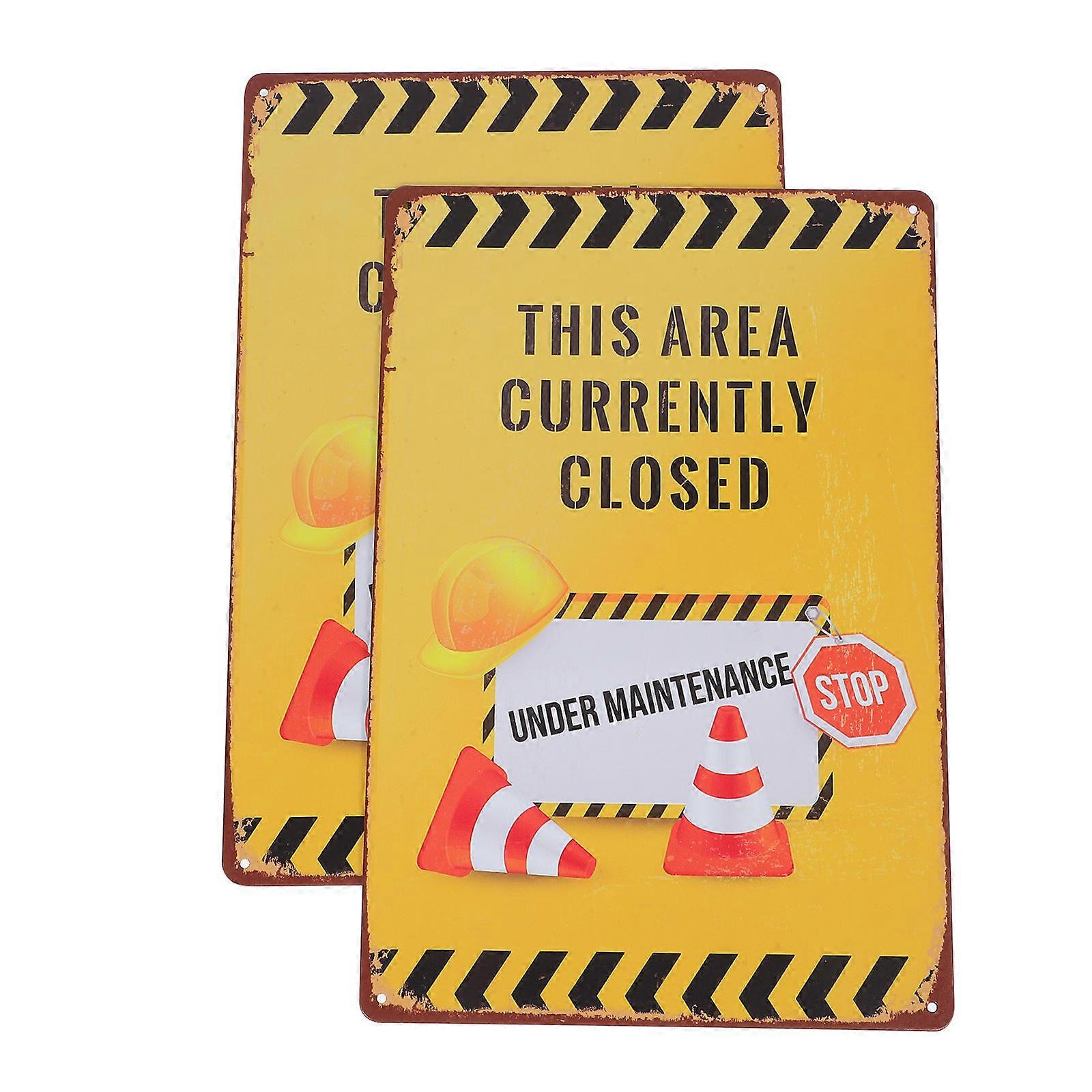 Public Areas Closed for Maintenance Sign Iron for Warning 8Pcs Set